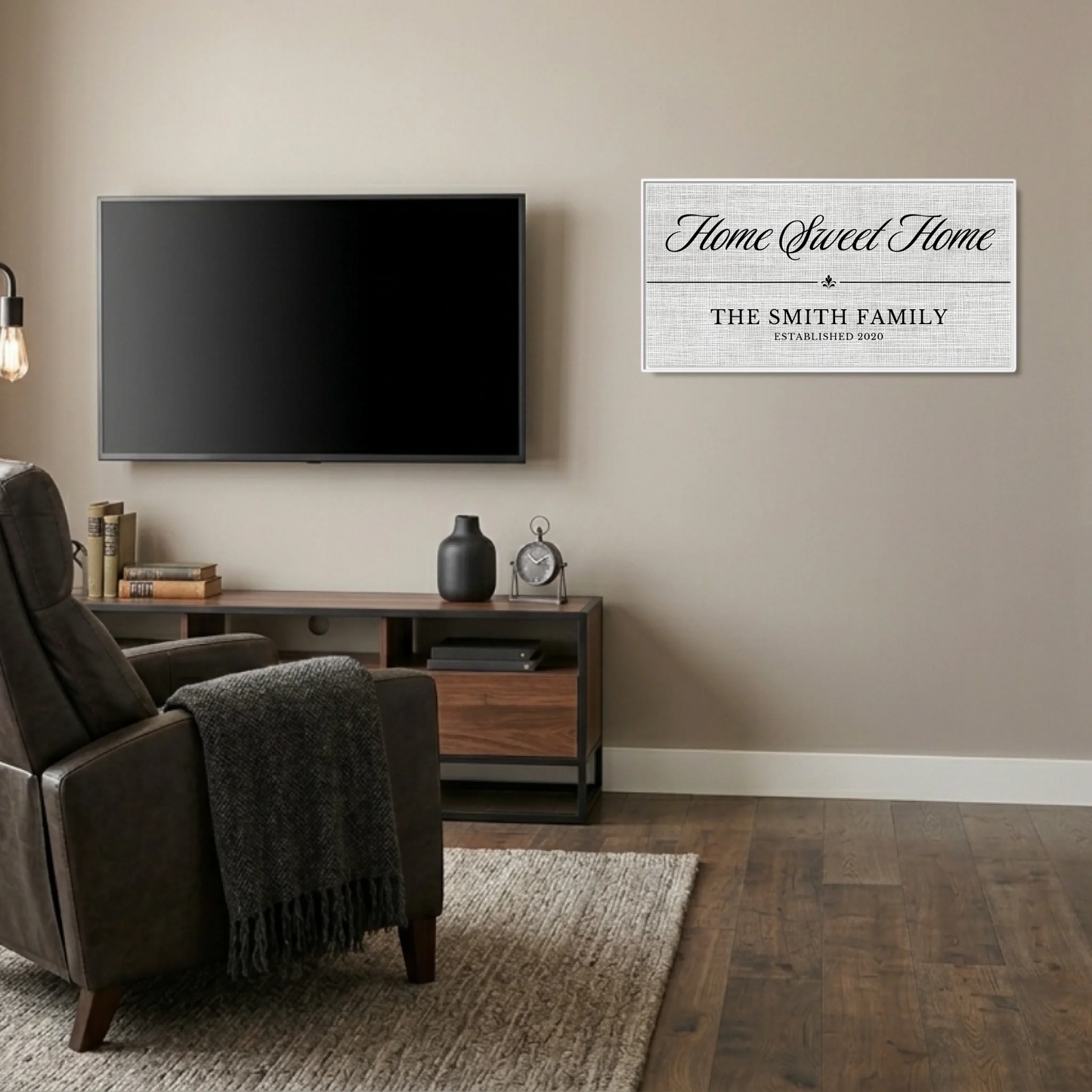 Man Cave White Frame Wide Format 2.1 Canvas Mockup