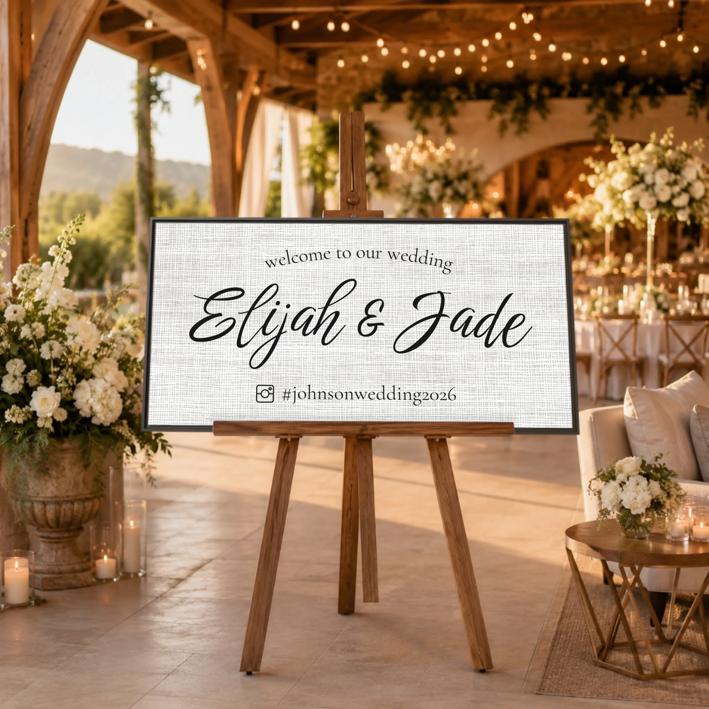 Indoor Wedding Espresso Frame Wide Format 2.1 Mockup