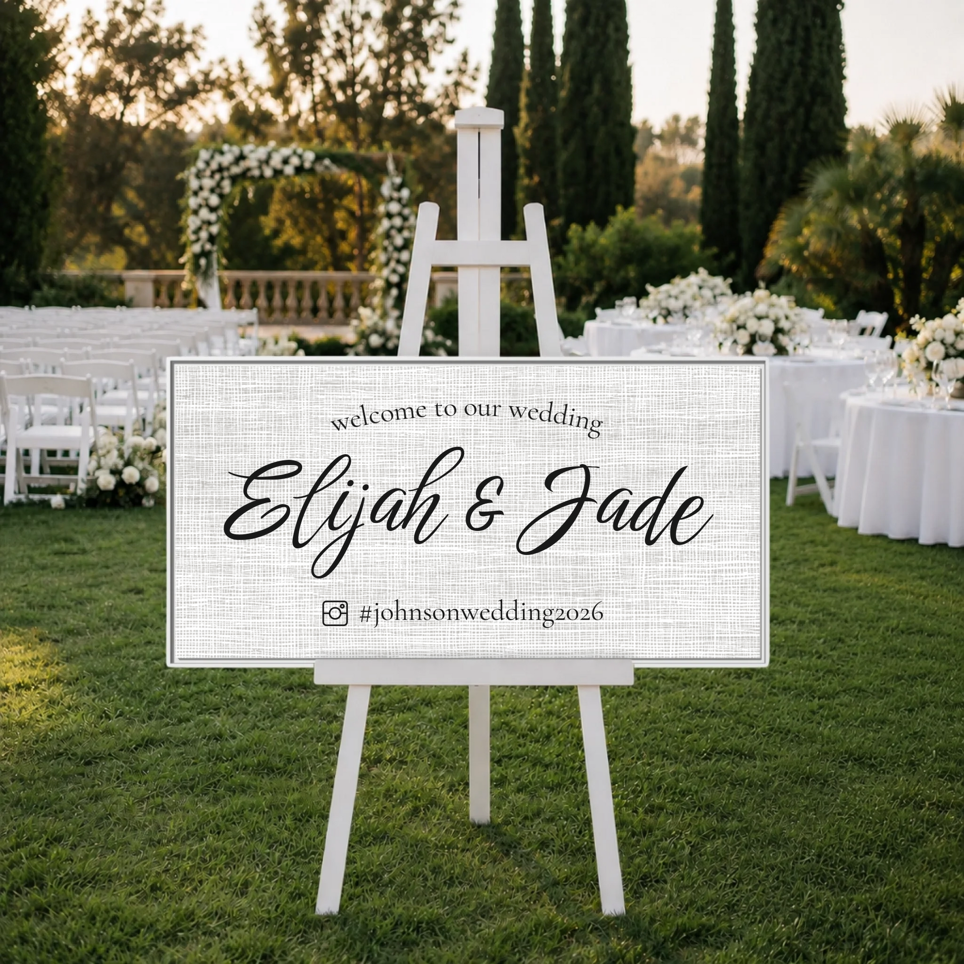 Outdoor Wedding White Frame Wide Format 2.1 mockup