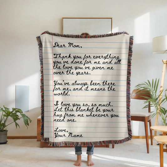 Personalized Love Letter on Notebook Paper Blanket – Custom Handwriting Letter Art, Emotional Gift