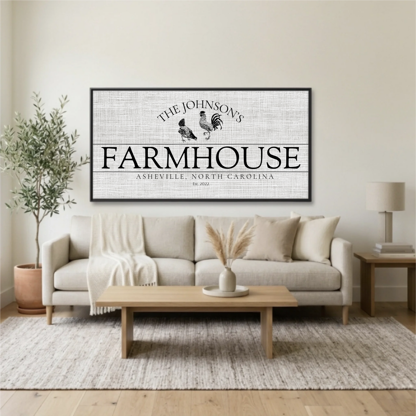 Living Room Black Framed Wide Format 2.1 Mockup