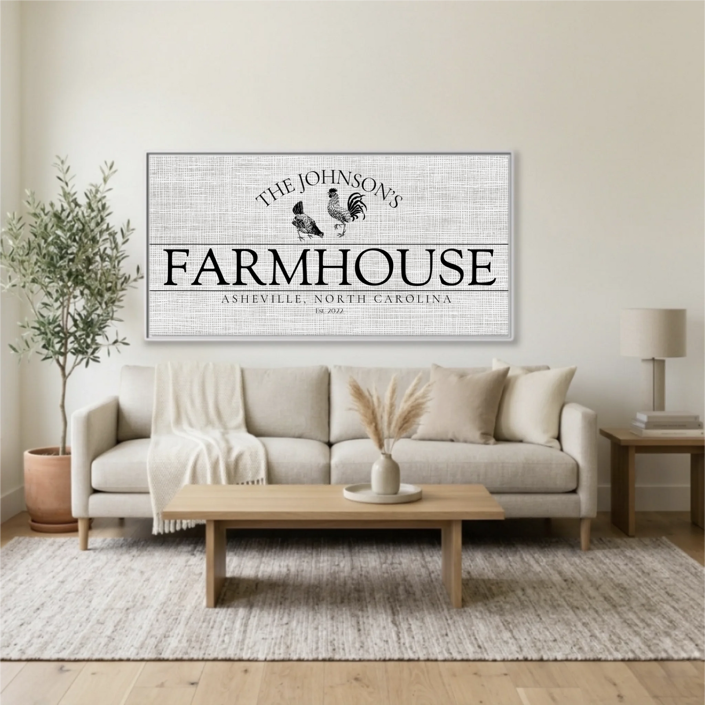 Living Room White Framed Wide Format 2.1 Mockup