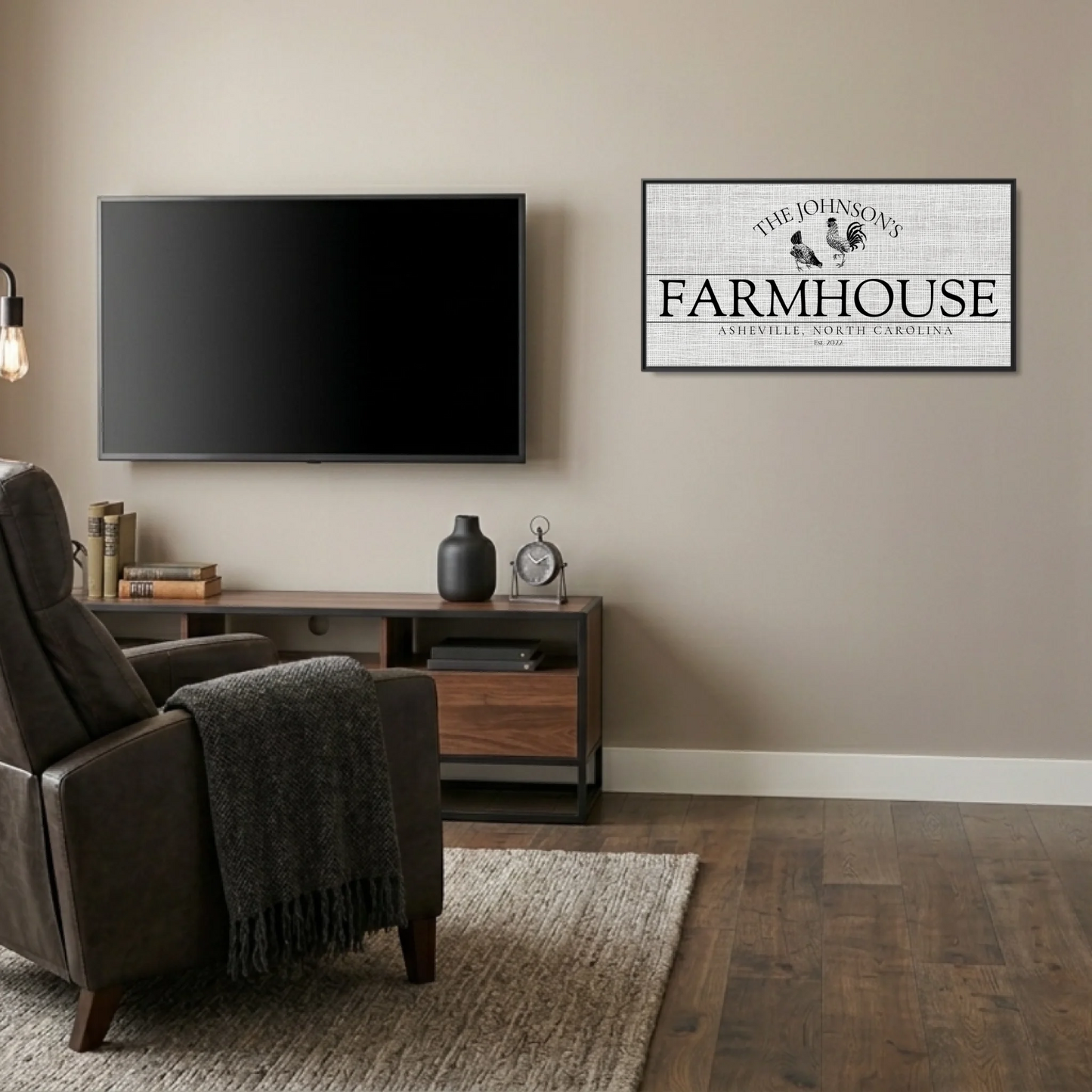 Man Cave Black Frame Wide Format 2.1 Canvas Mockup
