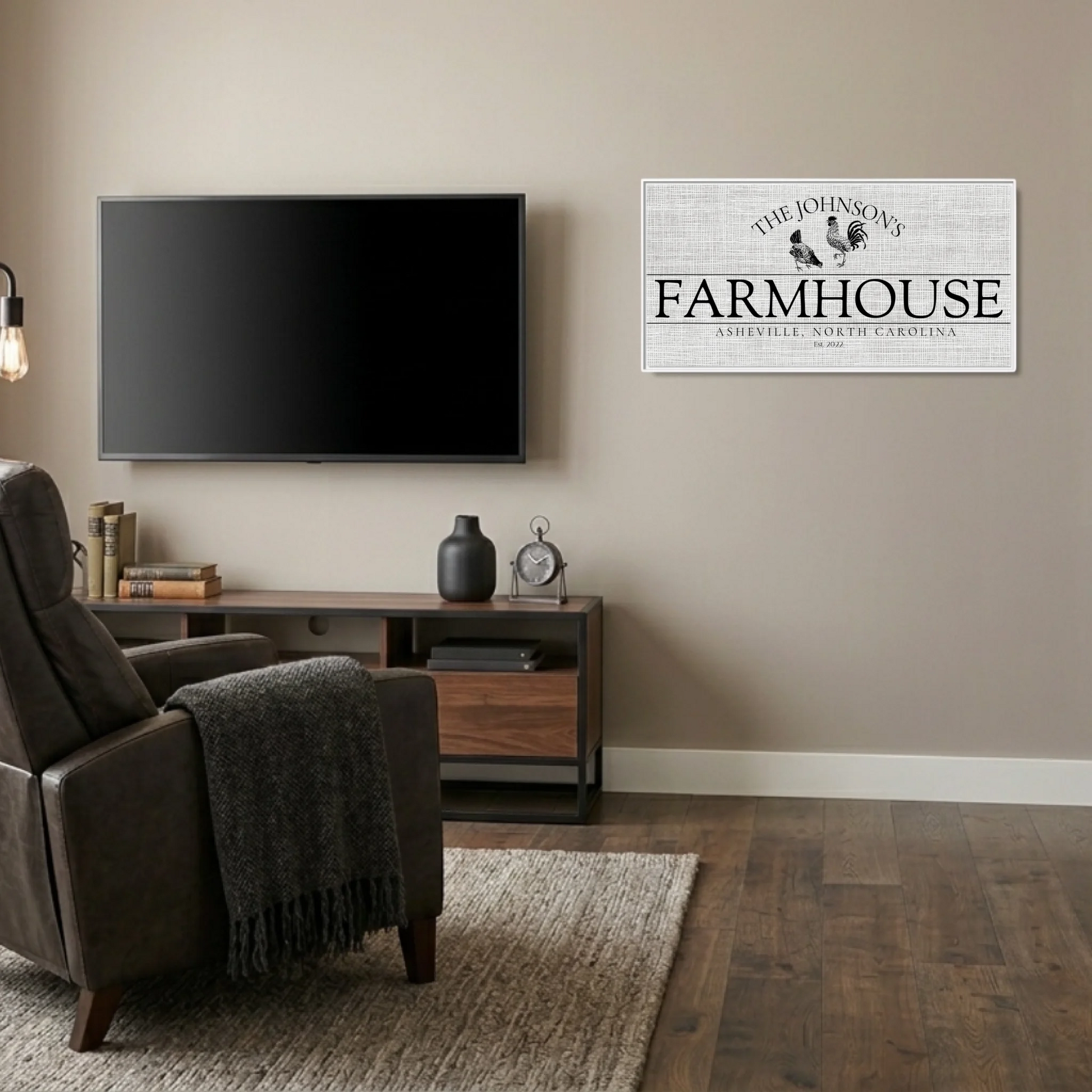 Man Cave White Frame Wide Format 2.1 Canvas Mockup