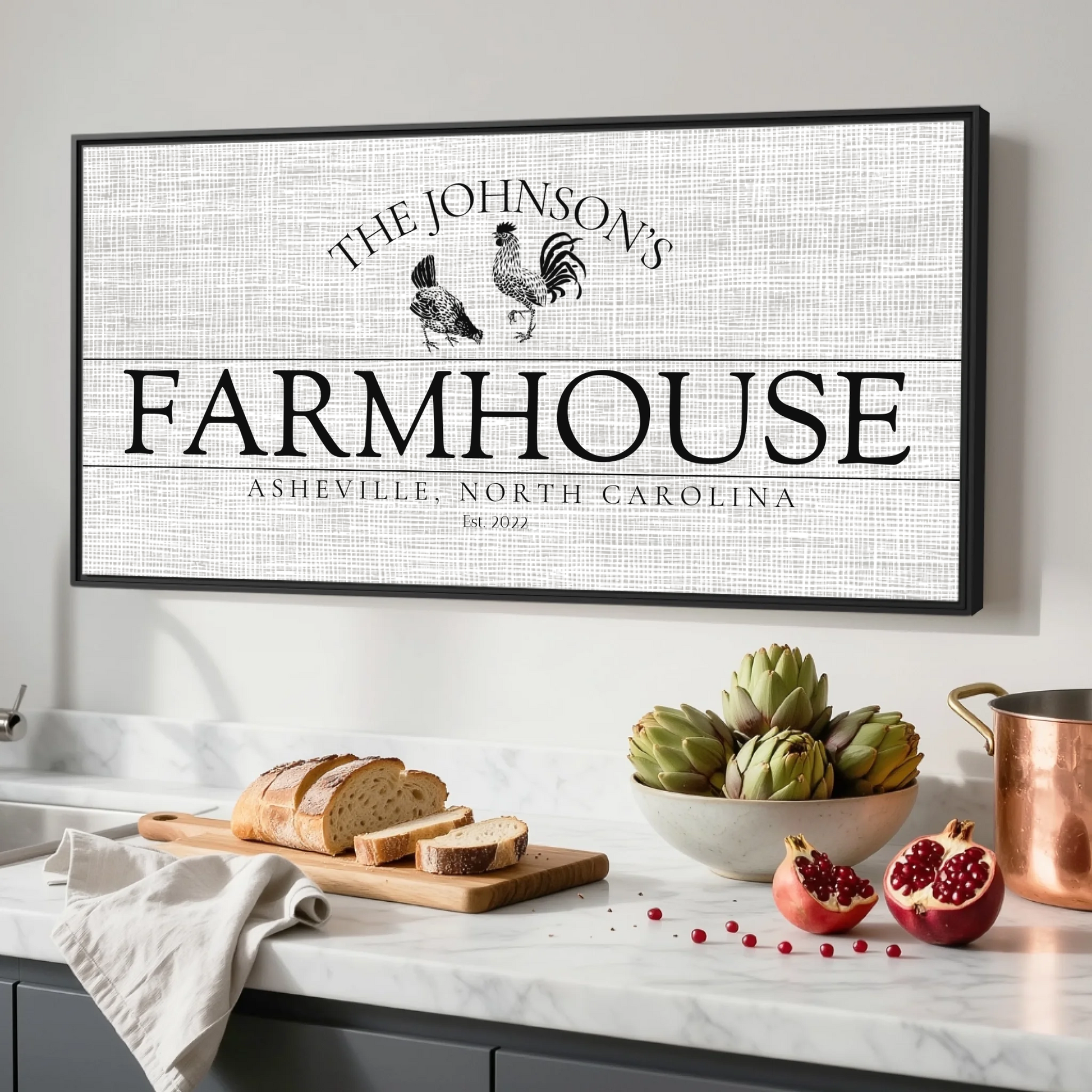 Kitchen Black Framed Wide Format 2.1 Canvas Mockup