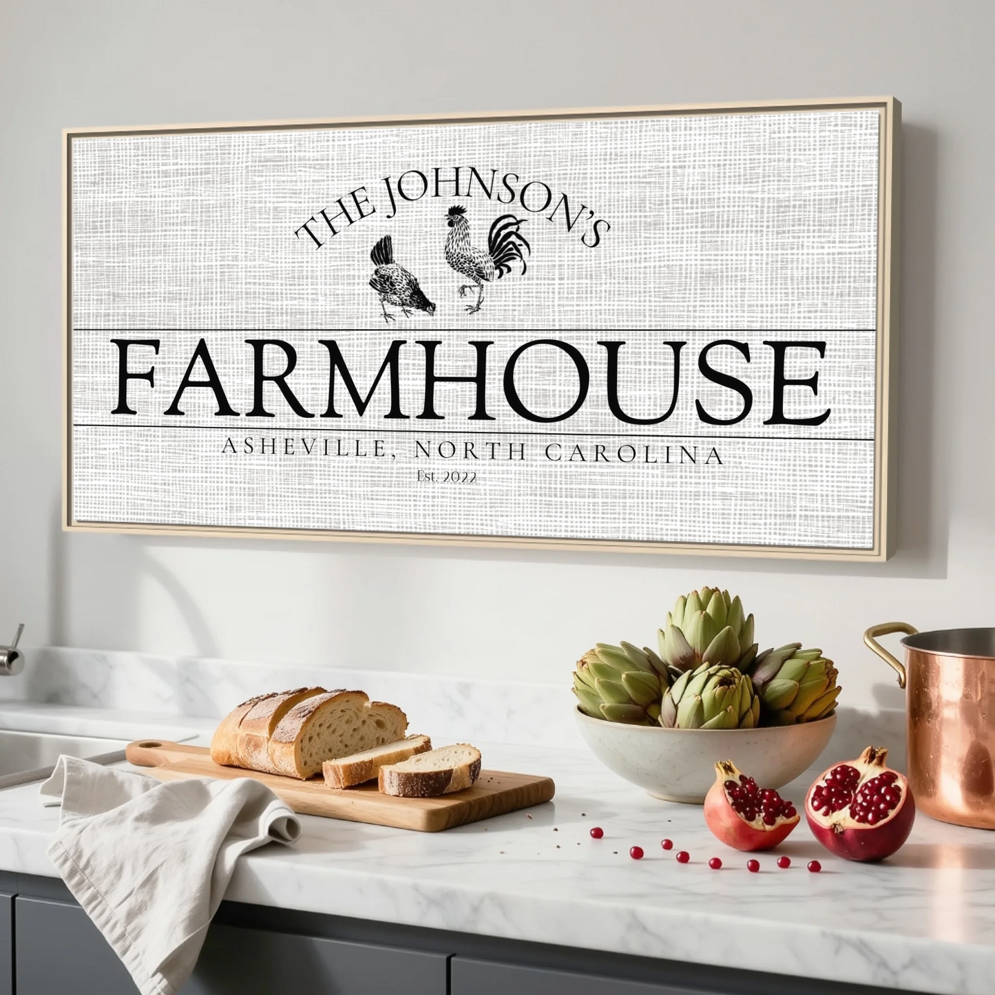Kitchen Natural Framed Wide Format 2.1 Canvas Mockup