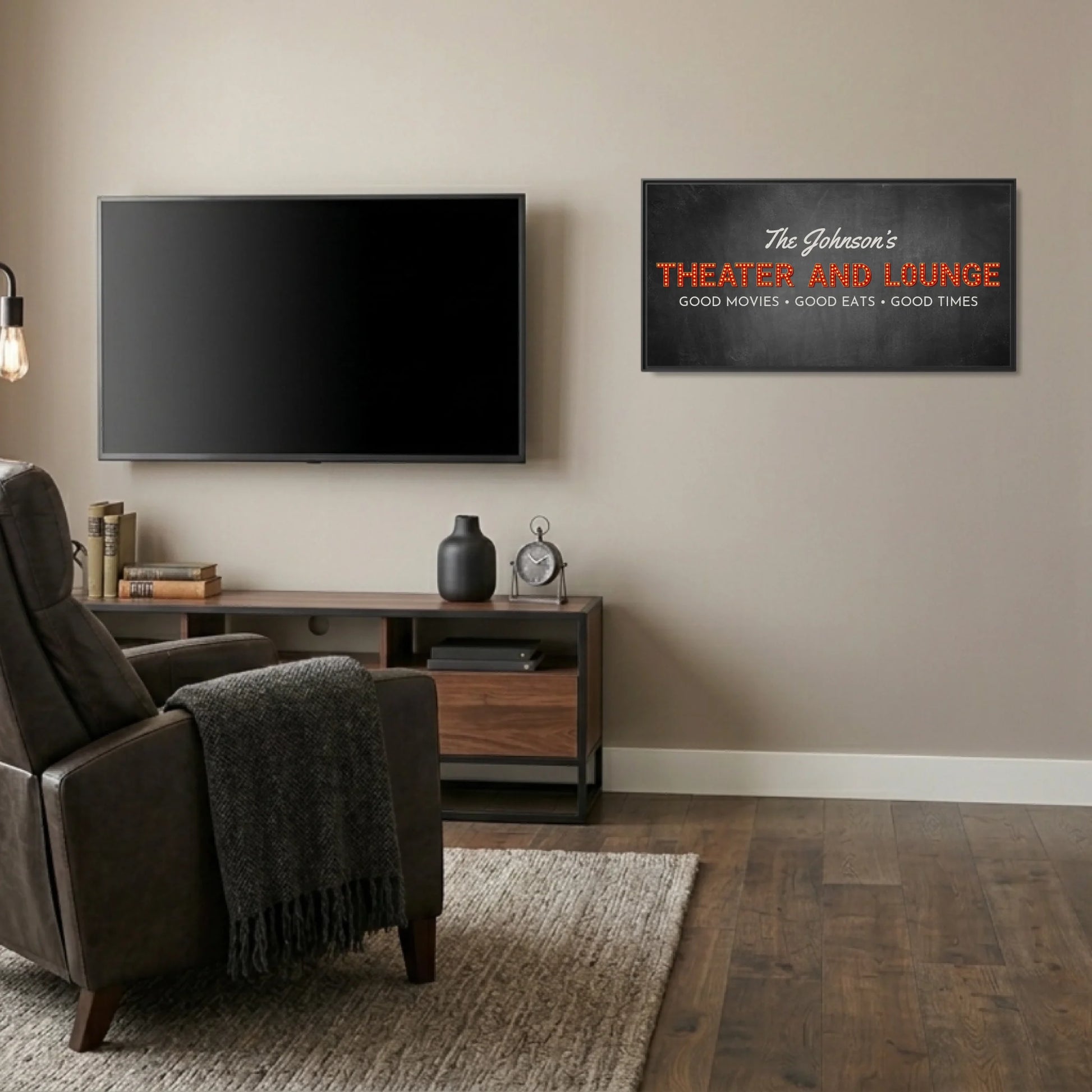 Man Cave Black Frame Wide Format 2.1 Canvas Mockup