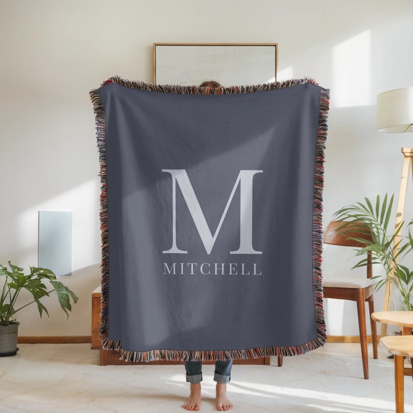 Personalized Monogram Initial Blanket – Custom Family Last Name Art, Meaningful Housewarming Gift
