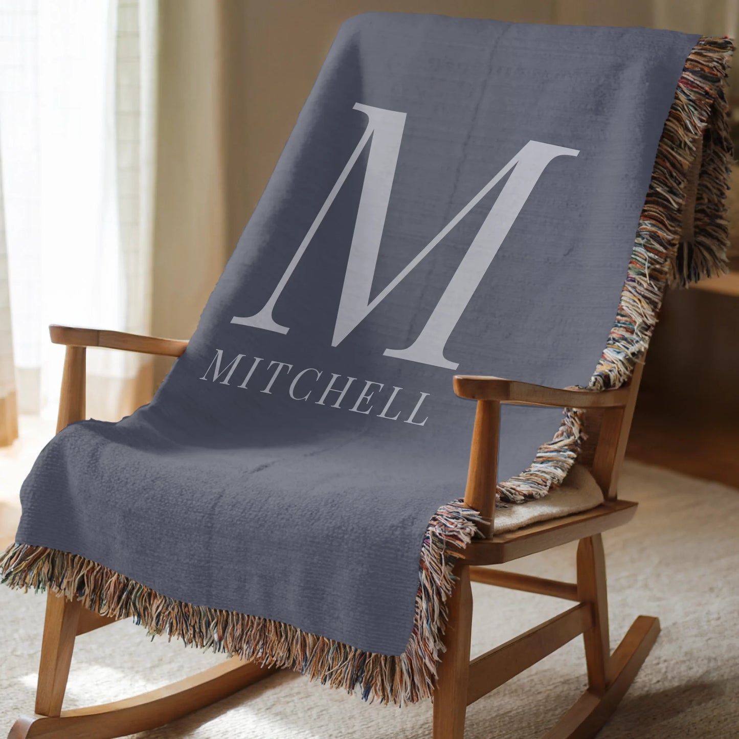 Personalized Monogram Initial Blanket – Custom Family Last Name Art, Meaningful Housewarming Gift