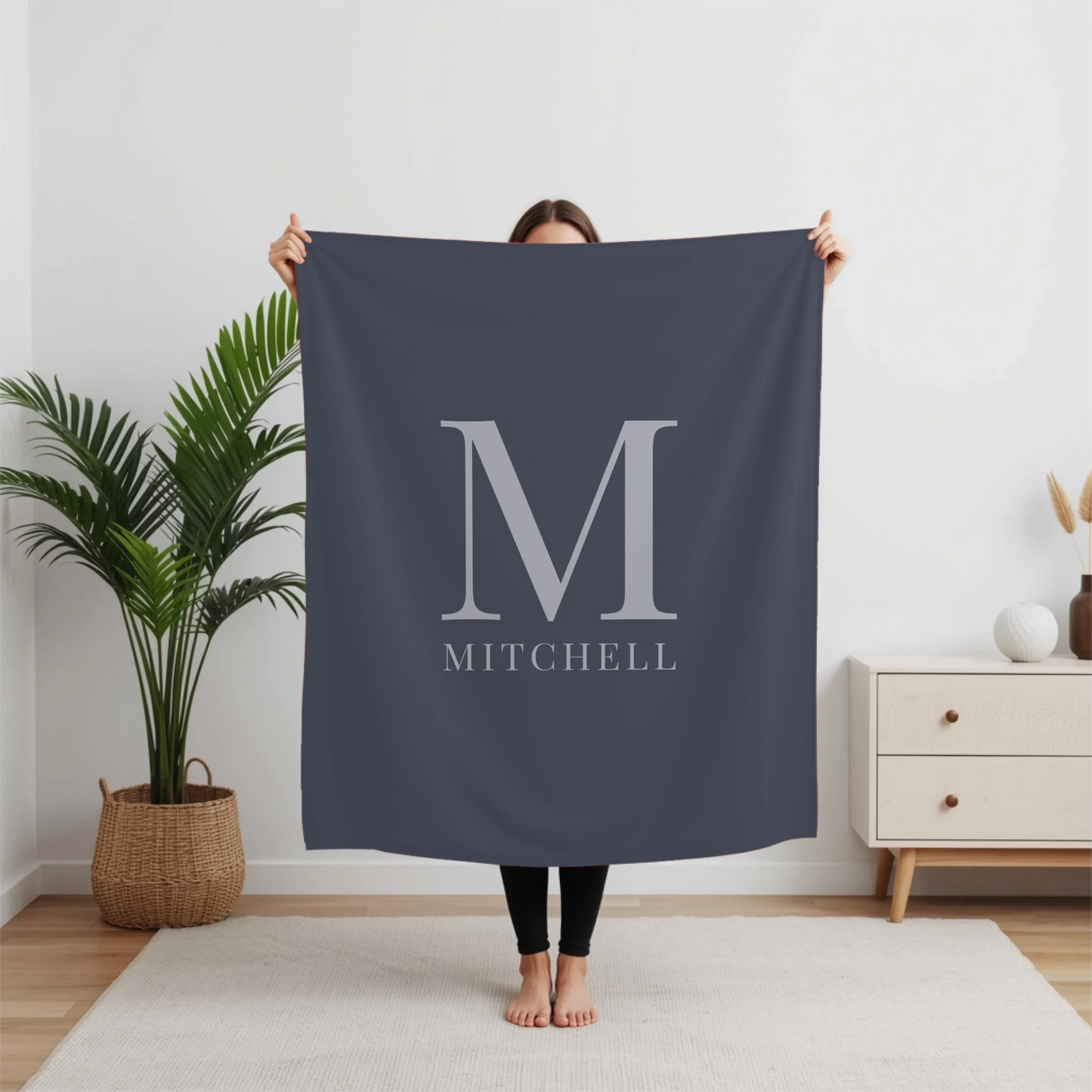 Personalized Monogram Initial Blanket – Custom Family Last Name Art, Meaningful Housewarming Gift