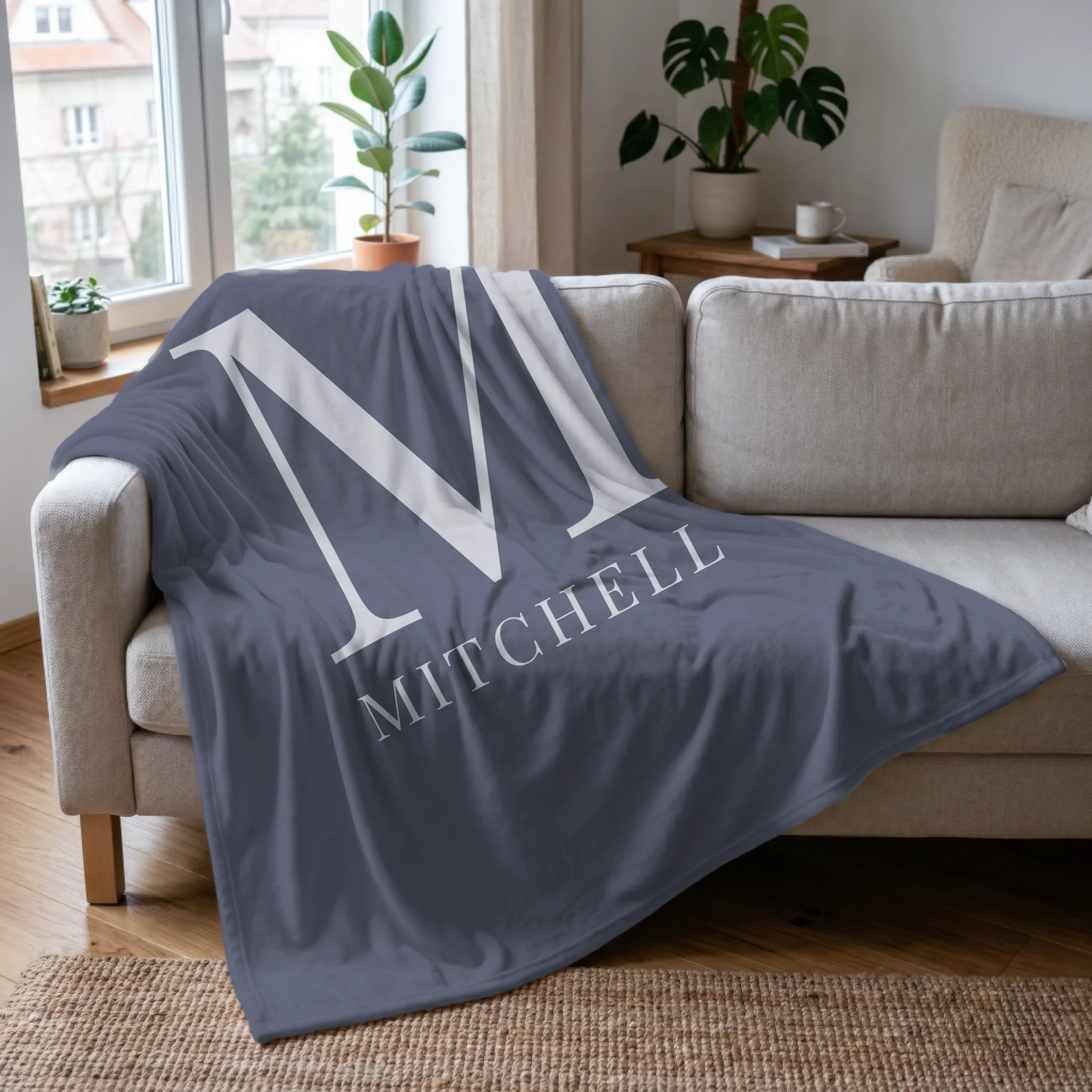 Personalized Monogram Initial Blanket – Custom Family Last Name Art, Meaningful Housewarming Gift