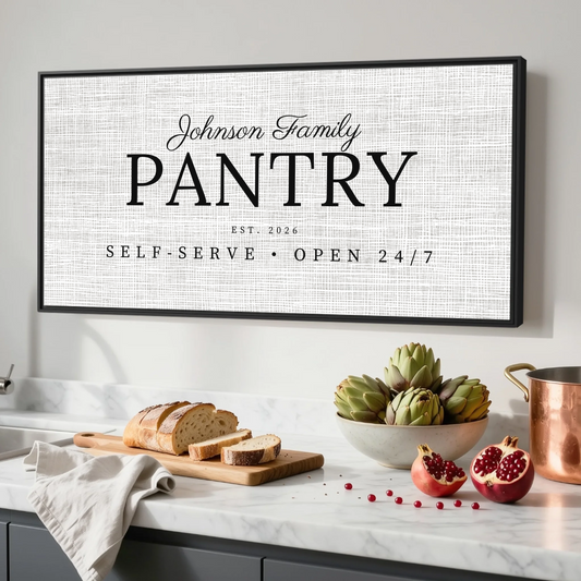 Kitchen Black Framed Wide Format 2.1 Canvas Mockup