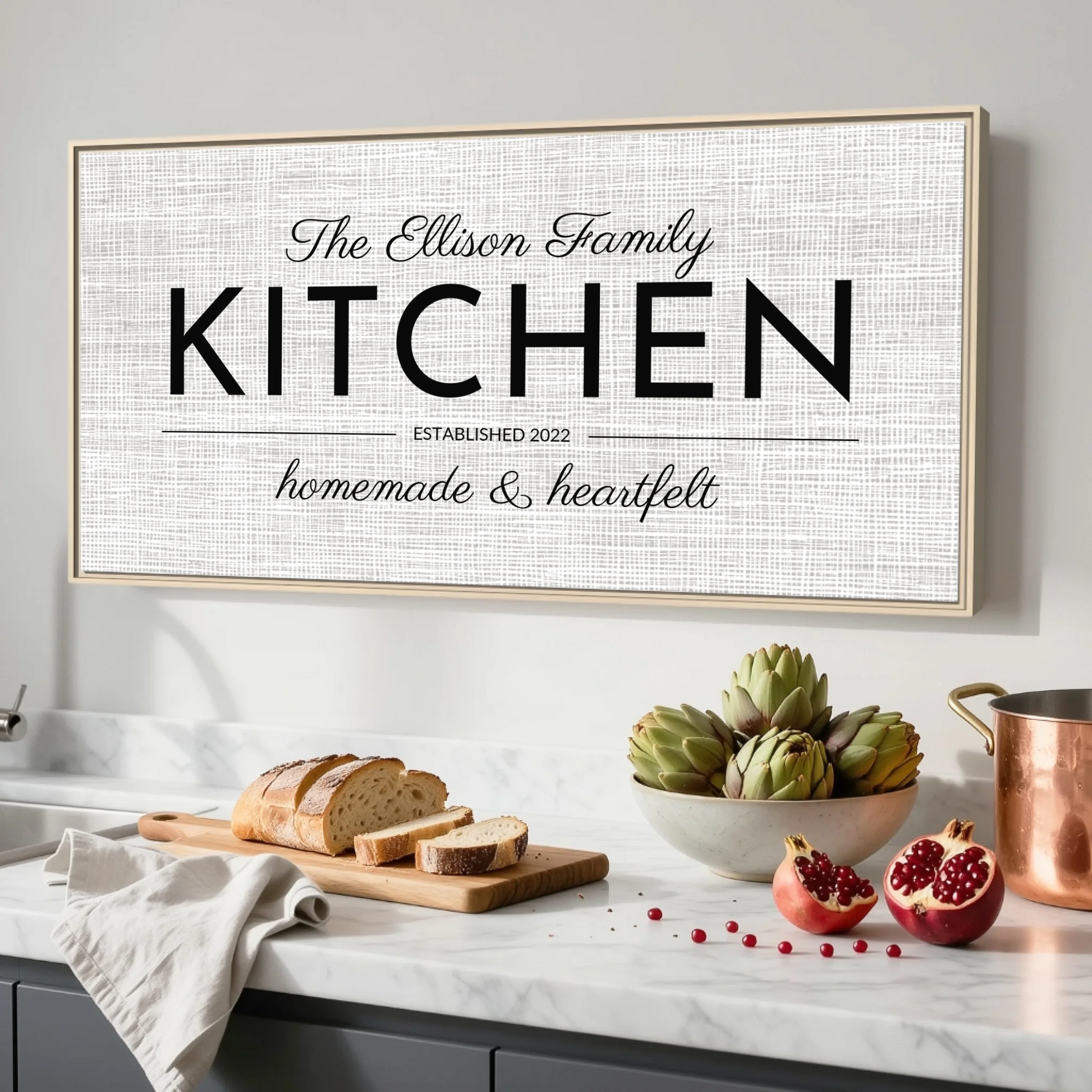 Kitchen Natural Framed Wide Format 2.1 Canvas Mockup