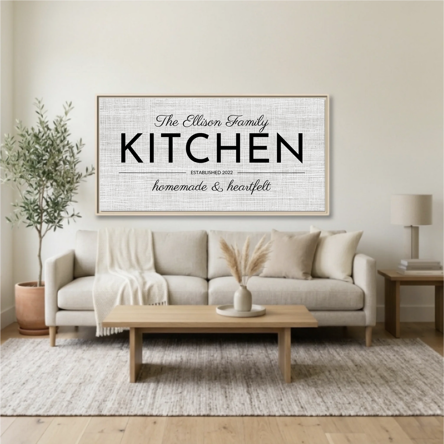 Living Room Natural Framed Wide Format 2.1 Mockup