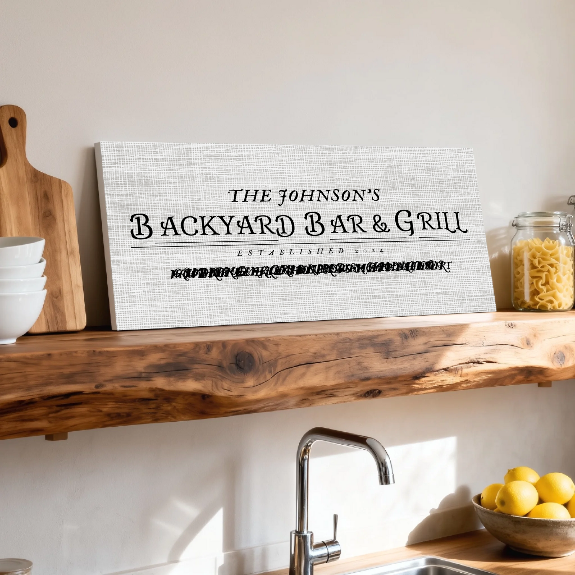 Shelf over kitchen sink unframed wide format 2.1