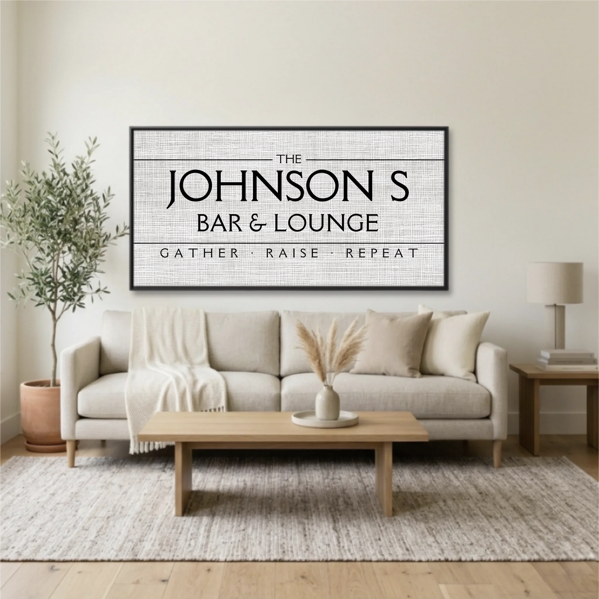 Living Room Black Framed Wide Format 2.1 Mockup