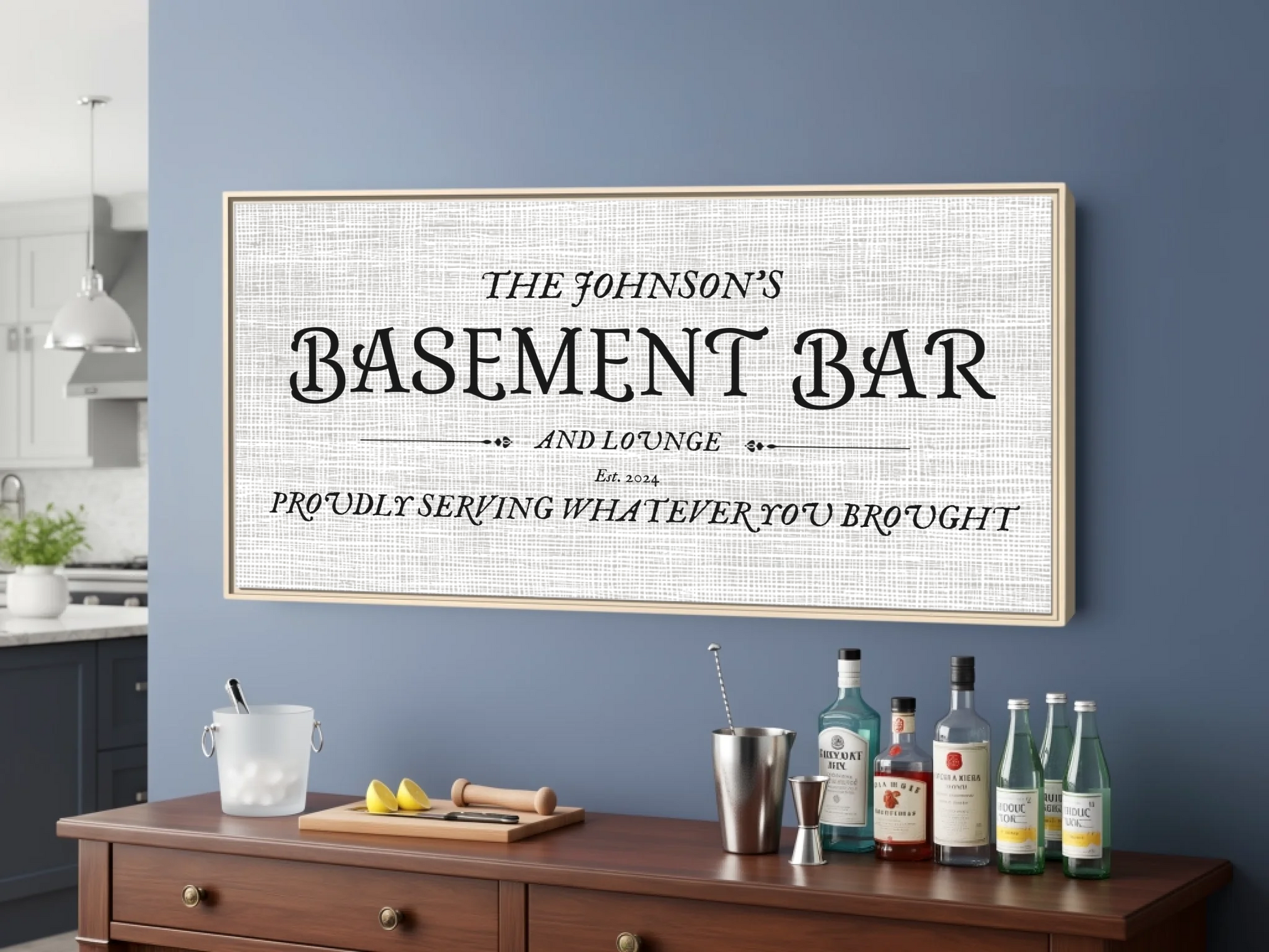 Bar Natural Frame wide format 2.1 mockup