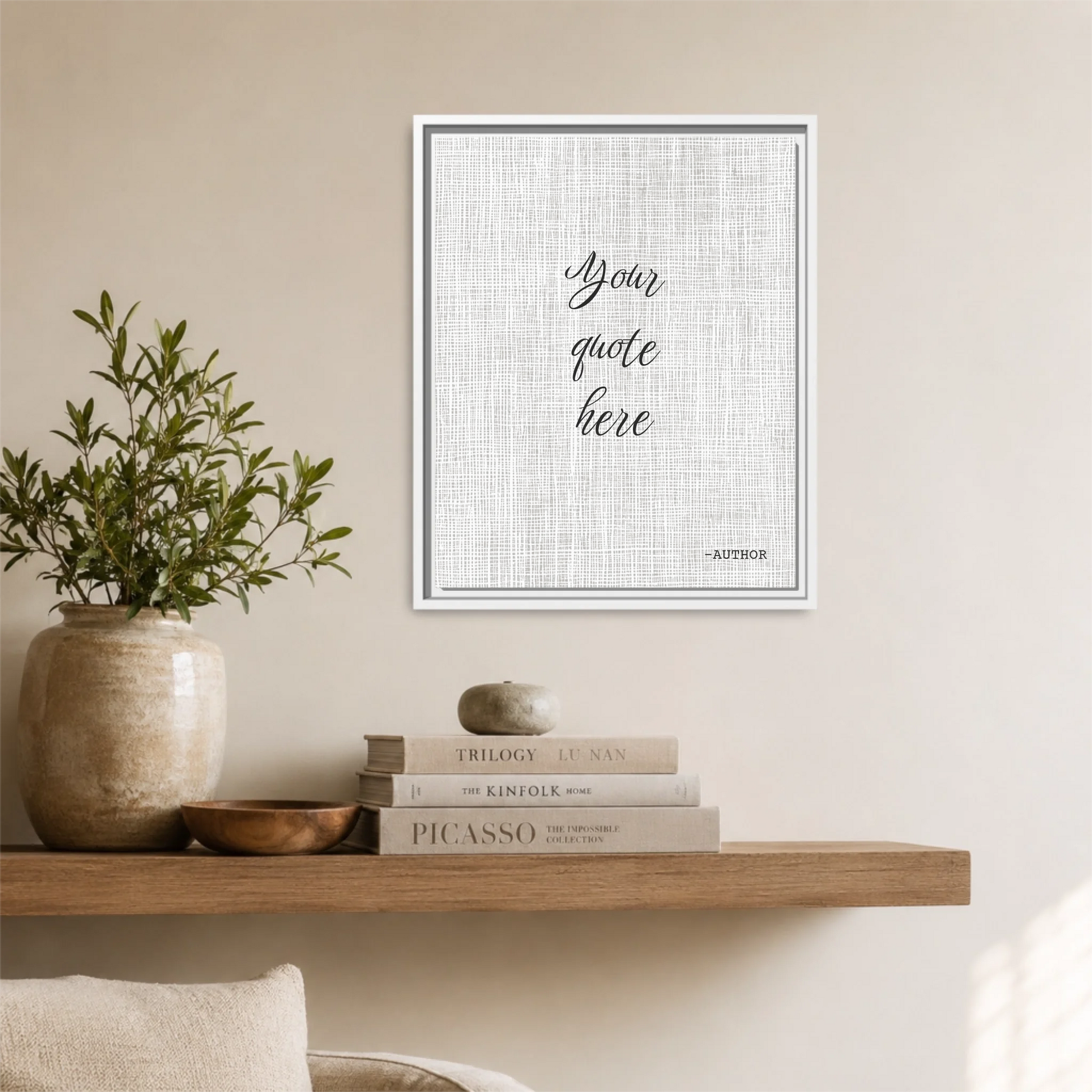 White Framed 16x20 Vertical Canvas (4.5) Mockup For TIB