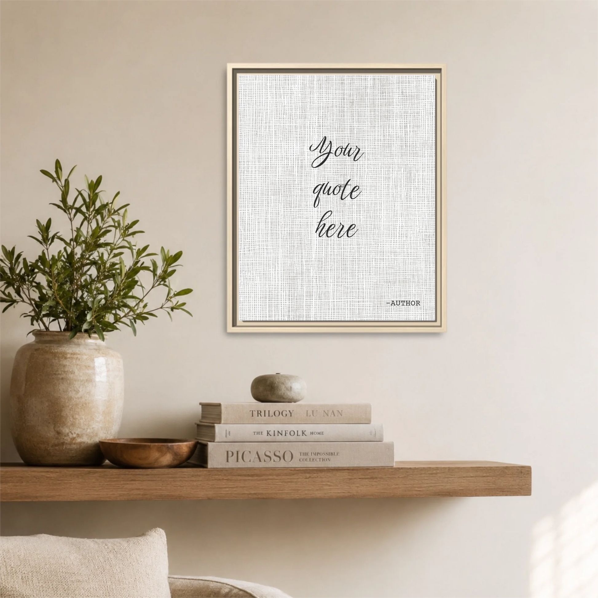 Natural Framed 16x20 Vertical Canvas (4.5) Mockup For TIB
