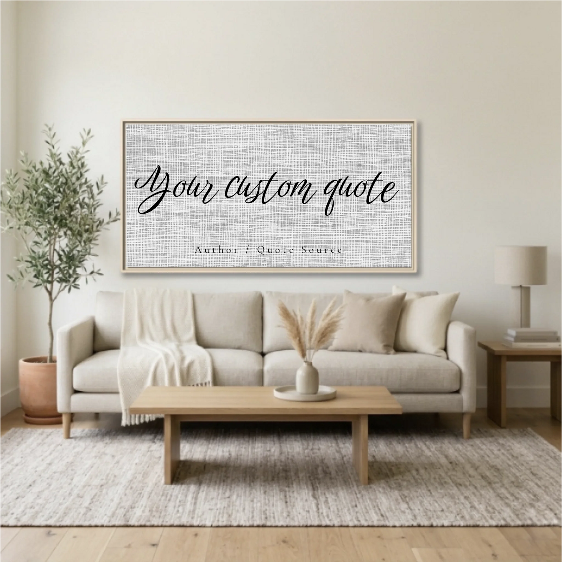 Living Room Natural Framed Wide Format 2.1 Mockup