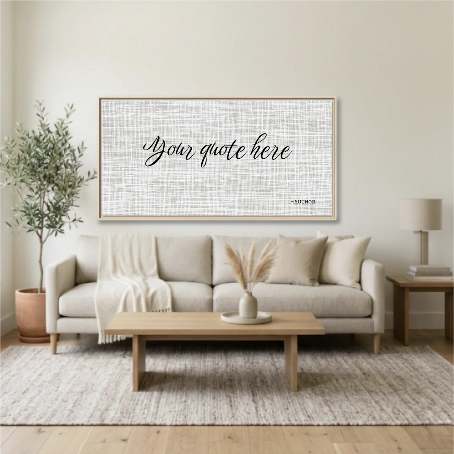Living Room Natural Framed Wide Format 2.1 Mockup