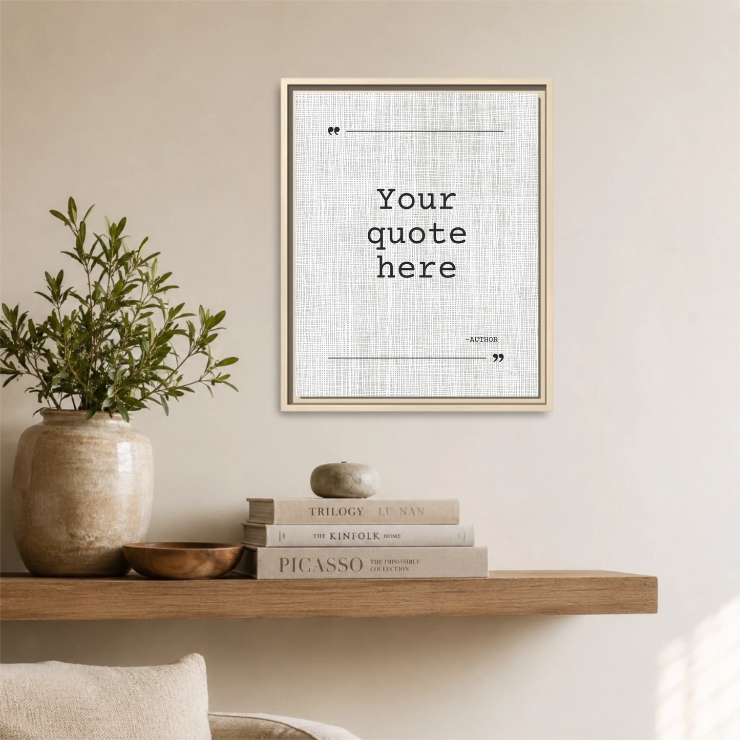 Natural Framed 16x20 Vertical Canvas (4.5) Mockup For TIB