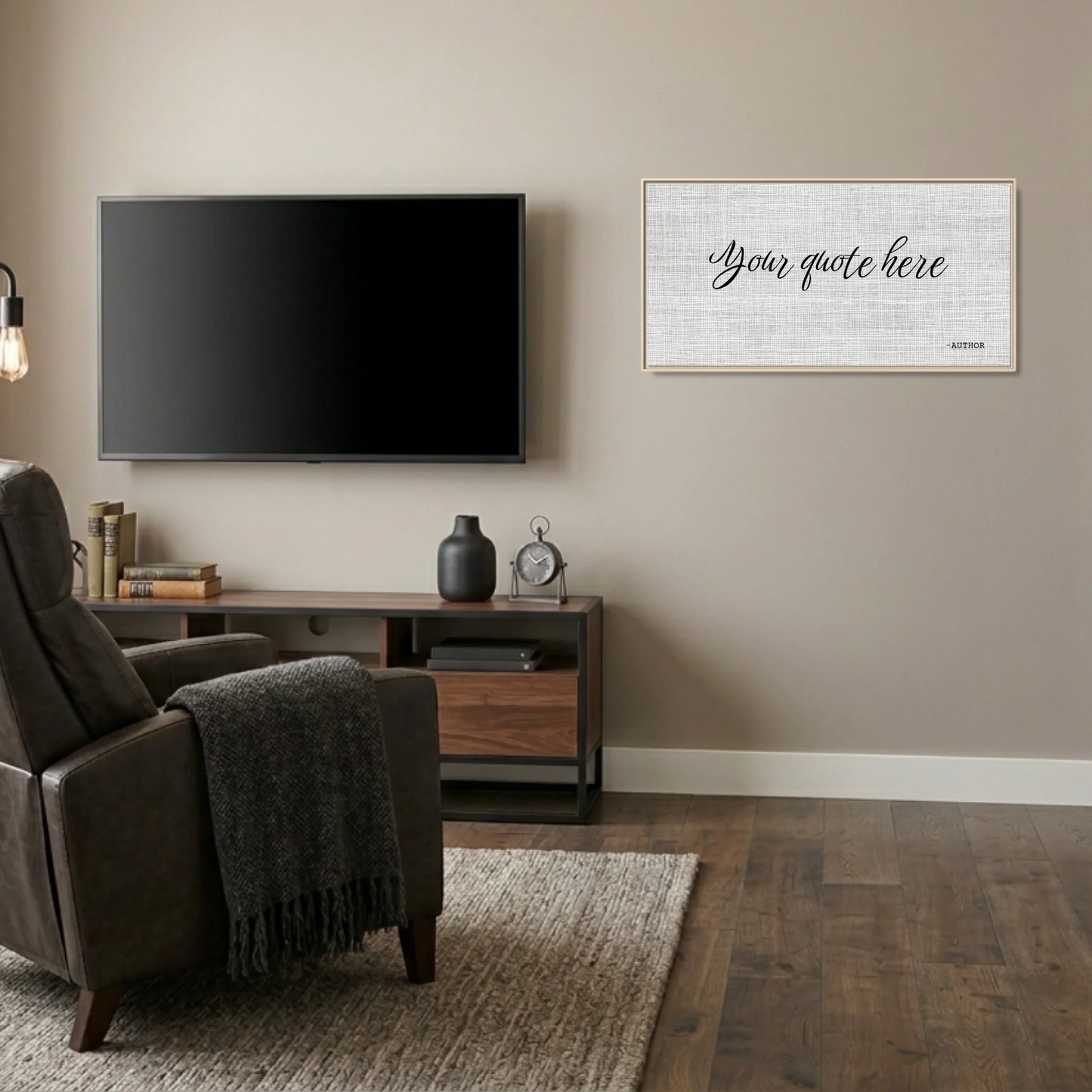 Man Cave Natural Frame Wide Format 2.1 Canvas Mockup