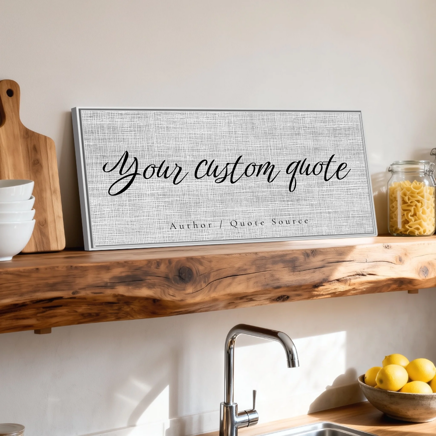 Shelf over kitchen sink white framed wide format 2.1