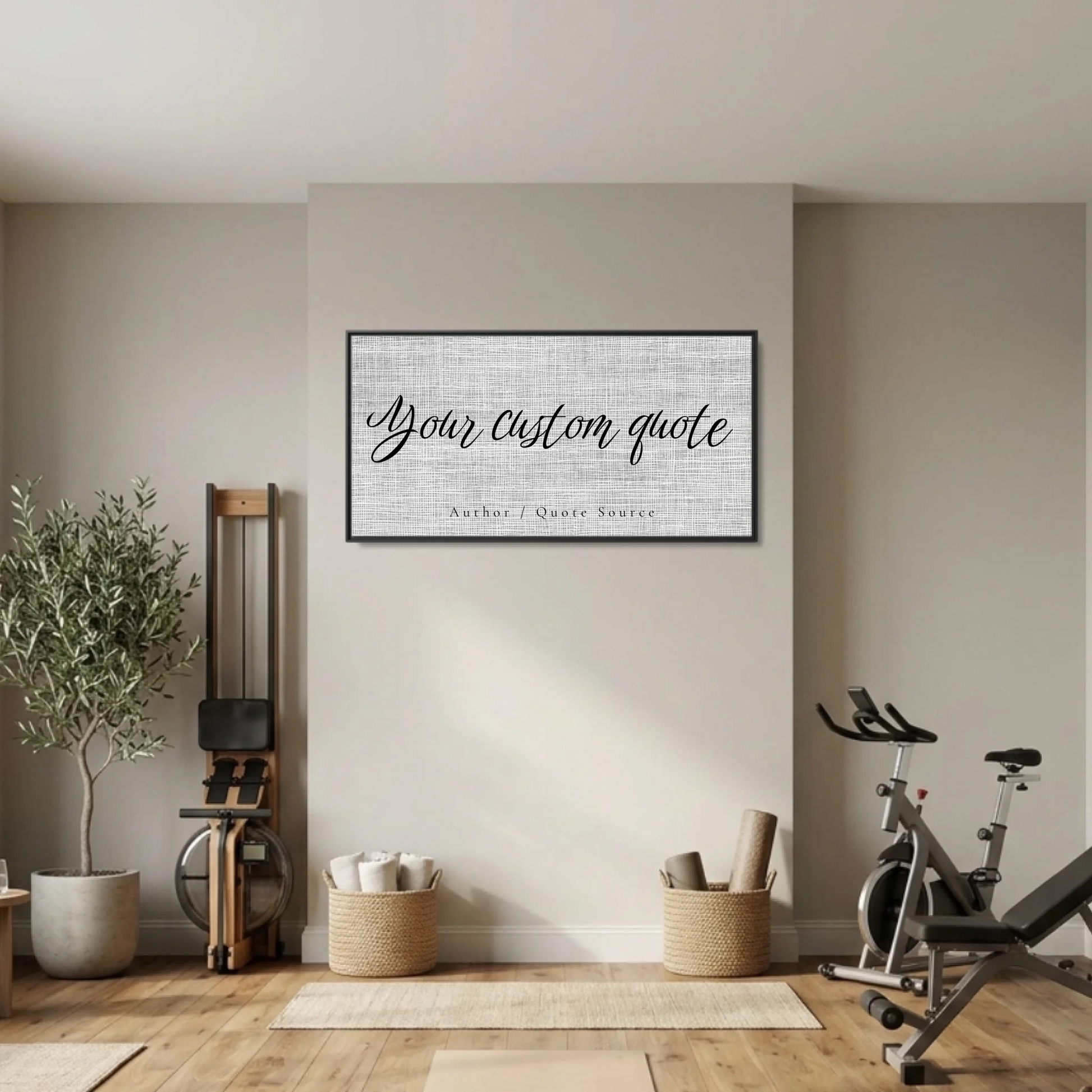 Gym Black Framed Wide Format 2.1 Canvas Mockup