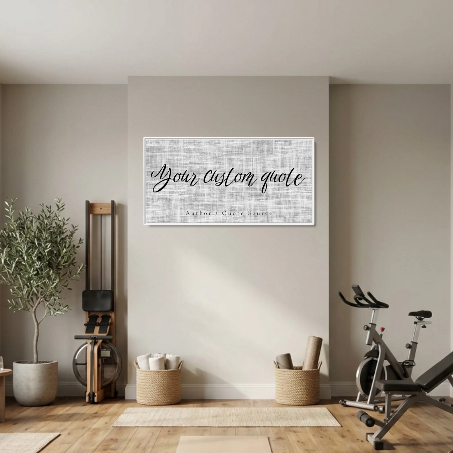 Gym White Framed Wide Format 2.1 Canvas Mockup
