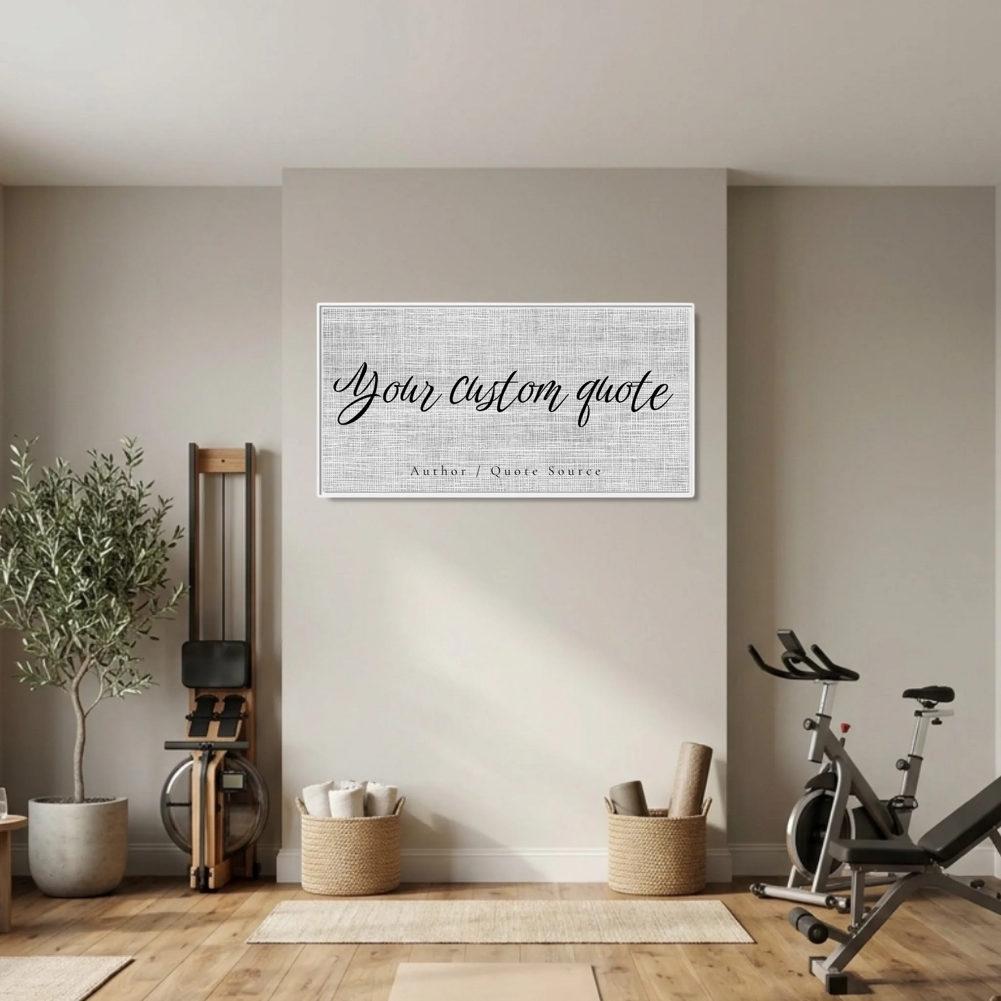 Gym White Framed Wide Format 2.1 Canvas Mockup
