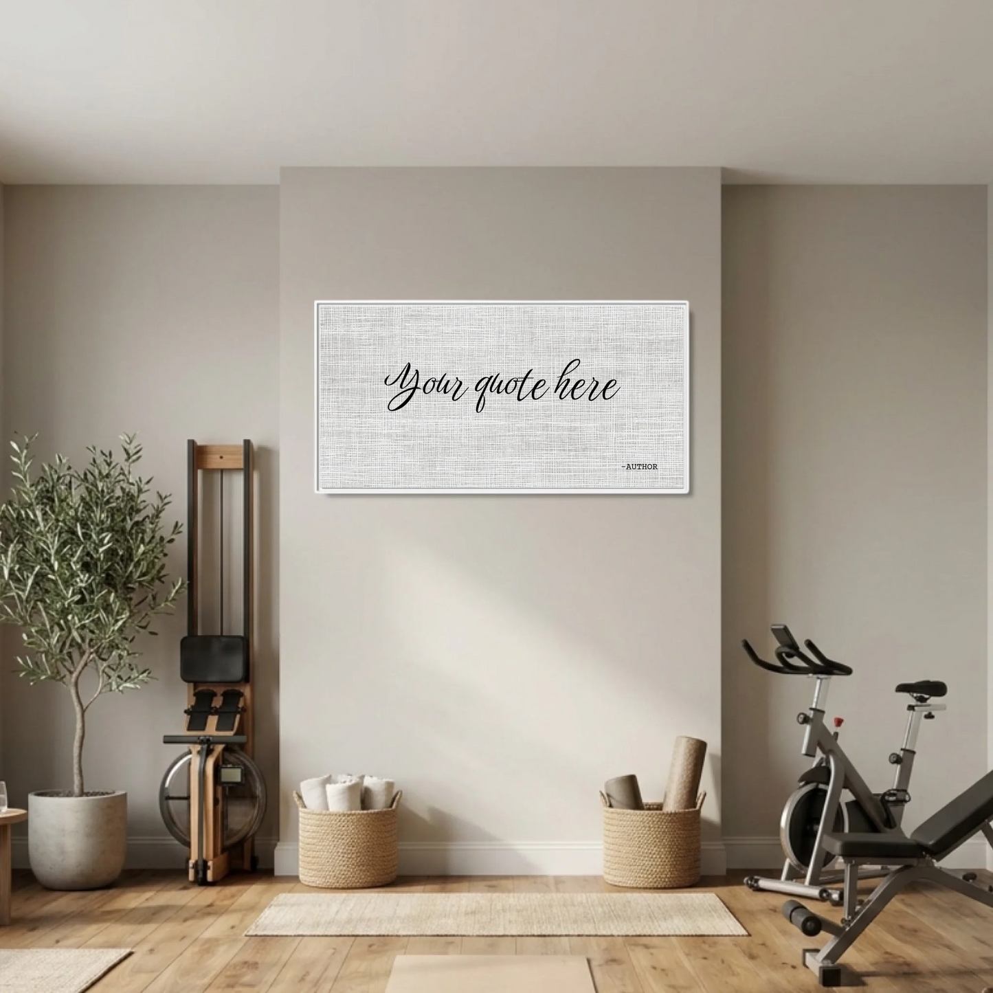 Gym White Framed Wide Format 2.1 Canvas Mockup