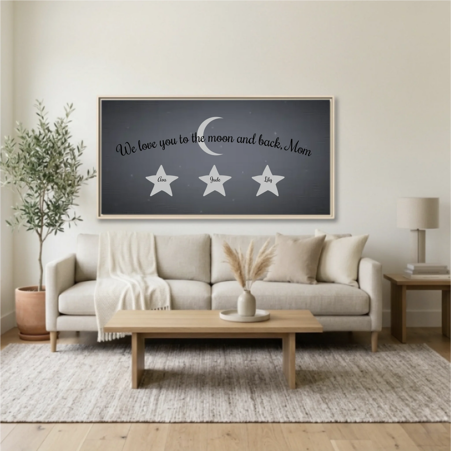 Living Room Natural Framed Wide Format 2.1 Mockup