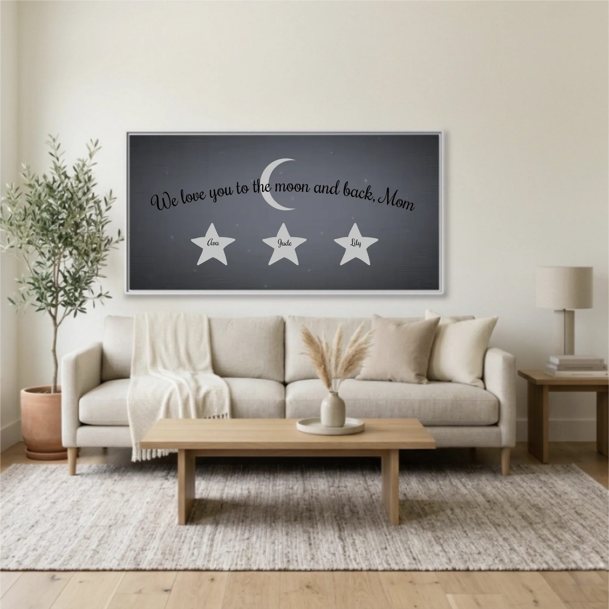 Living Room White Framed Wide Format 2.1 Mockup
