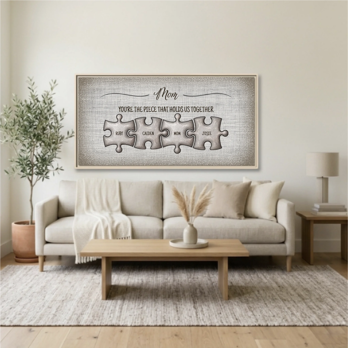 Living Room Natural Framed Wide Format 2.1 Mockup
