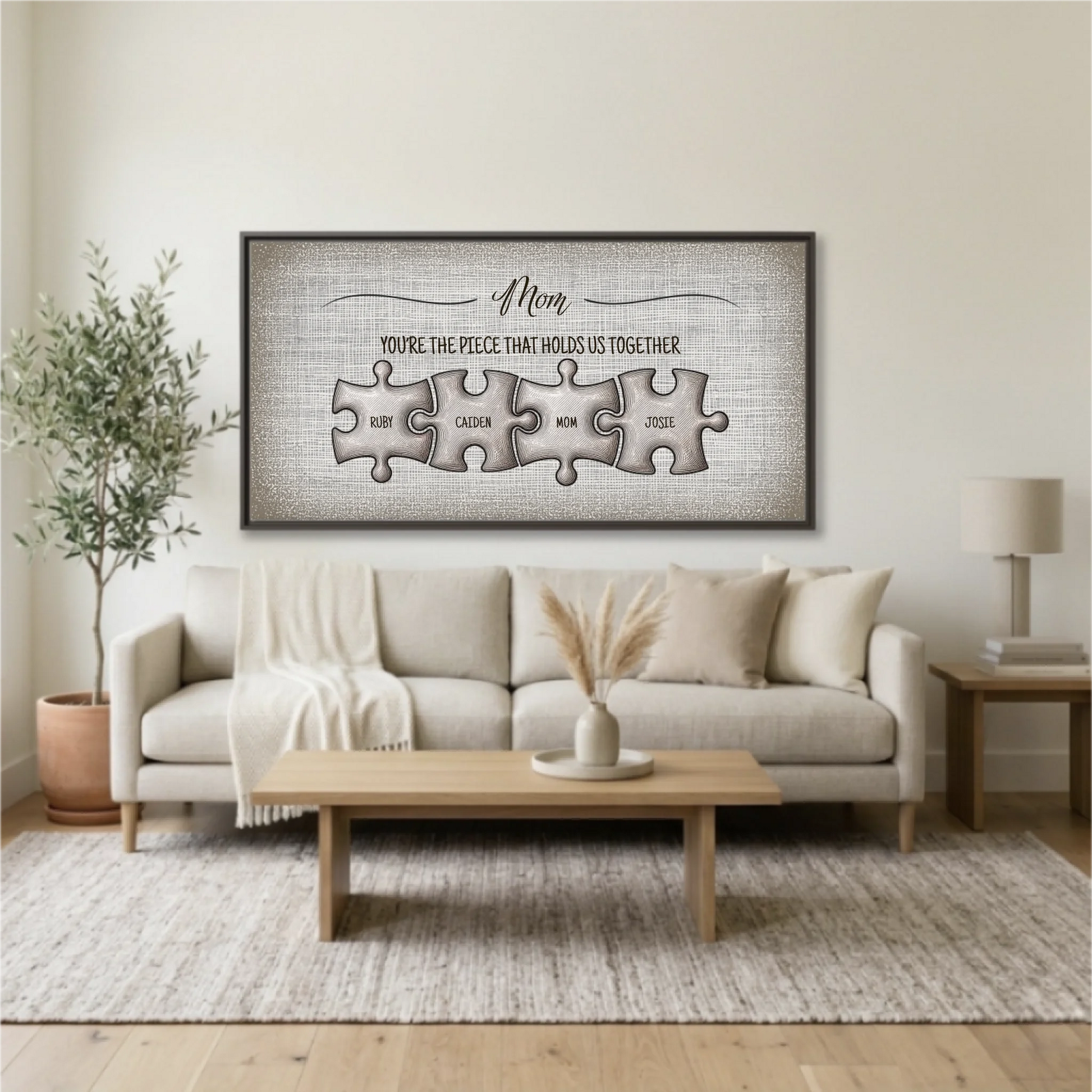 Living Room Espresso Framed Wide Format 2.1 Mockup