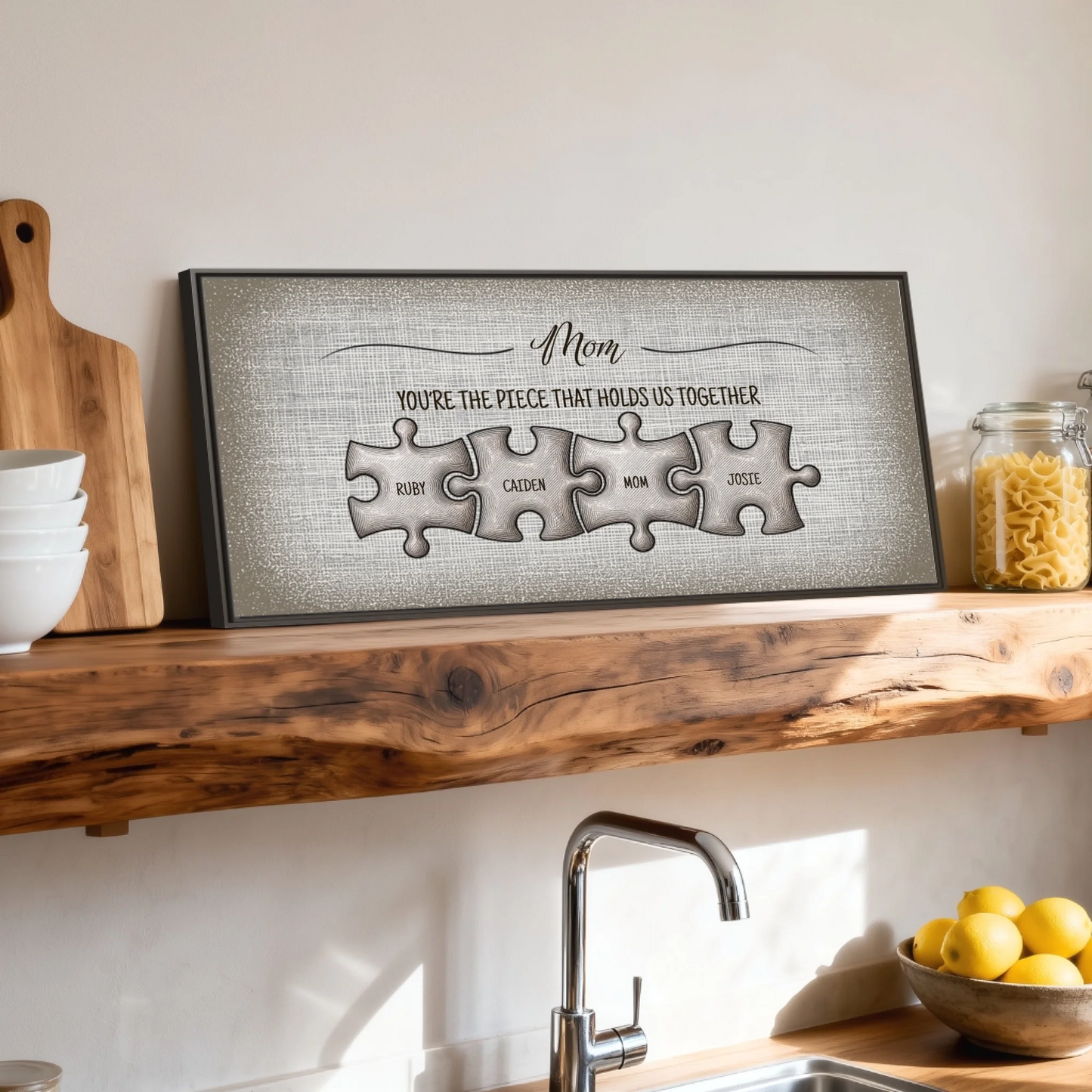 Shelf over kitchen sink espresso framed wide format 2.1