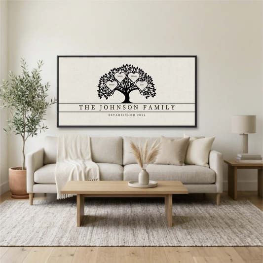 Living Room Black Framed Wide Format 2.1 Mockup