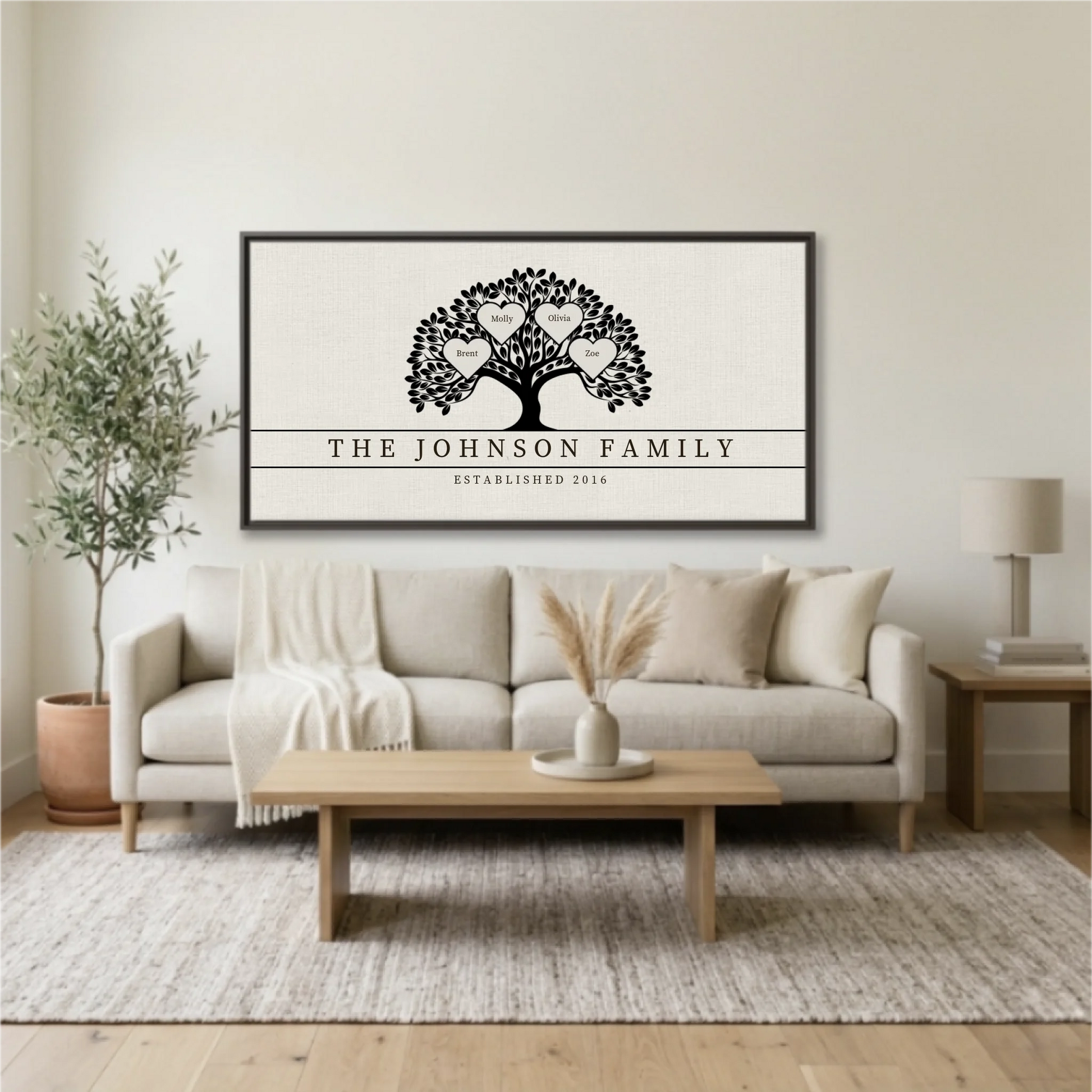 Living Room Espresso Framed Wide Format 2.1 Mockup
