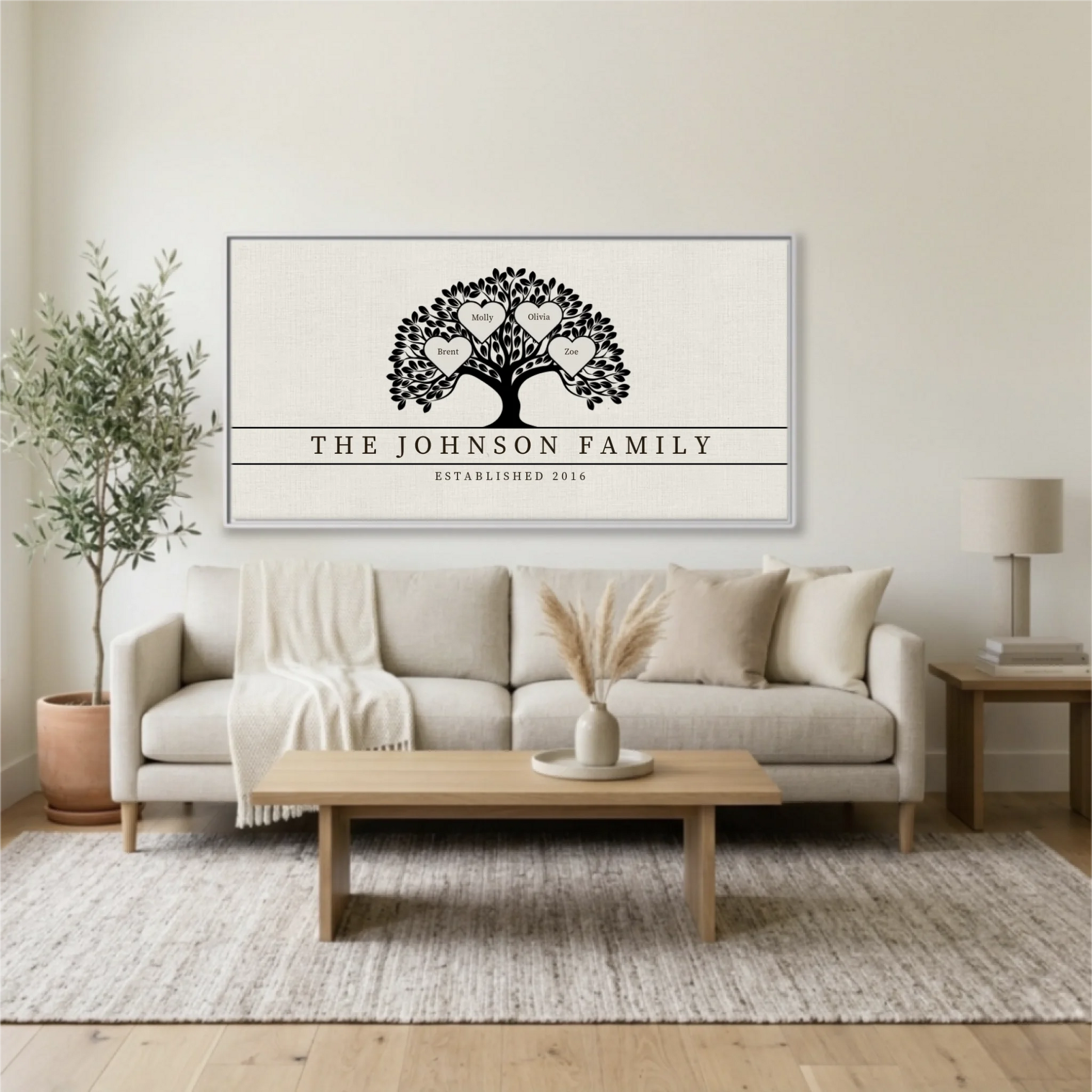 Living Room White Framed Wide Format 2.1 Mockup