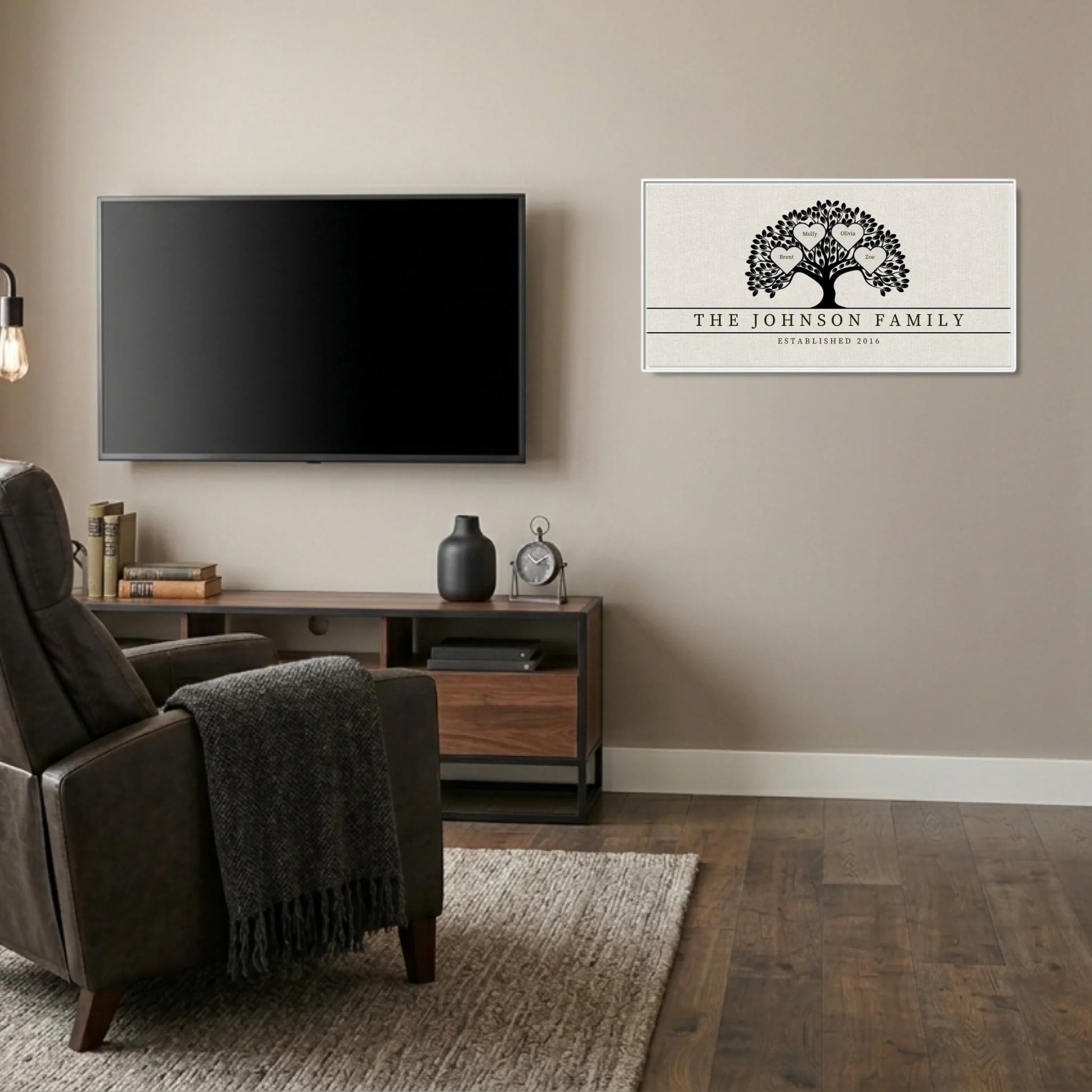 Man Cave White Frame Wide Format 2.1 Canvas Mockup