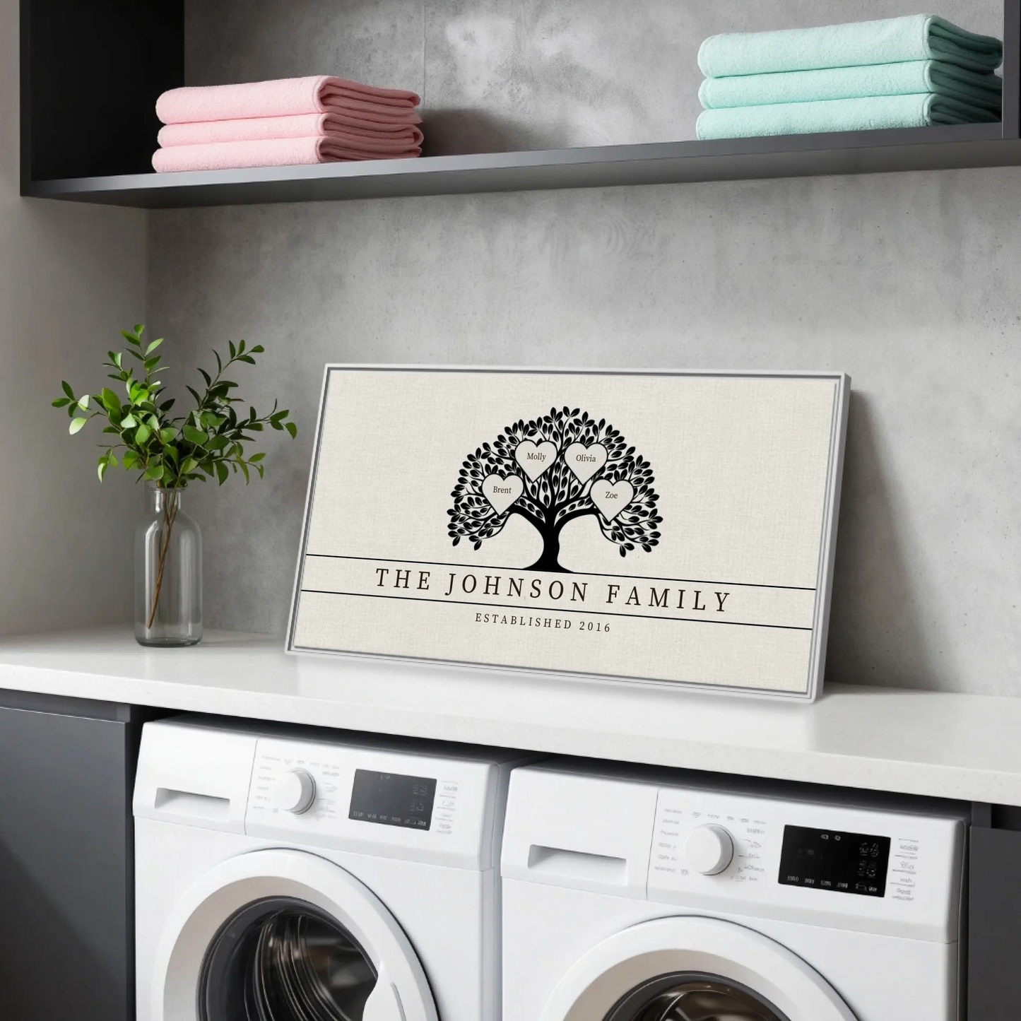 Laundry White Framed Wide Format 2.1