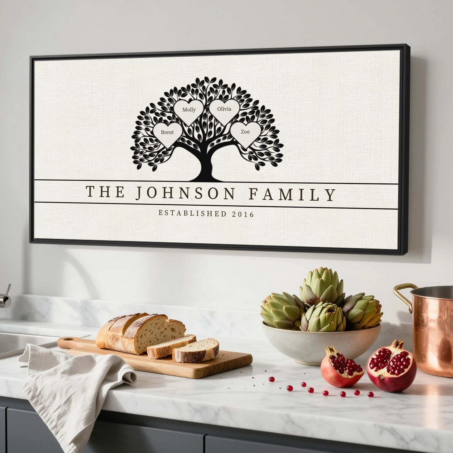 Kitchen Black Framed Wide Format 2.1 Canvas Mockup