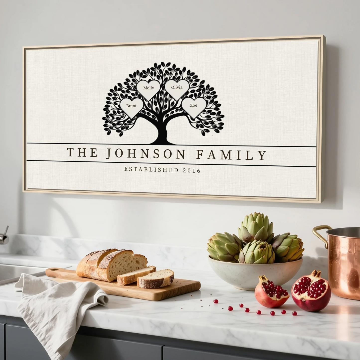 Kitchen Natural Framed Wide Format 2.1 Canvas Mockup