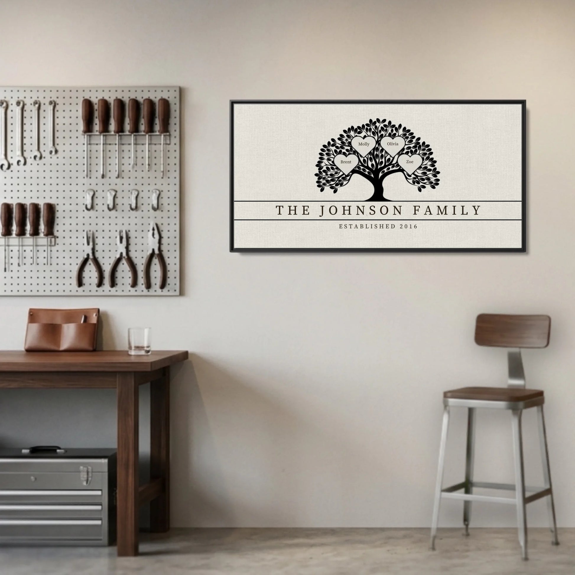 Garage Black Framed Wide Format 2.1 Canvas Mockup