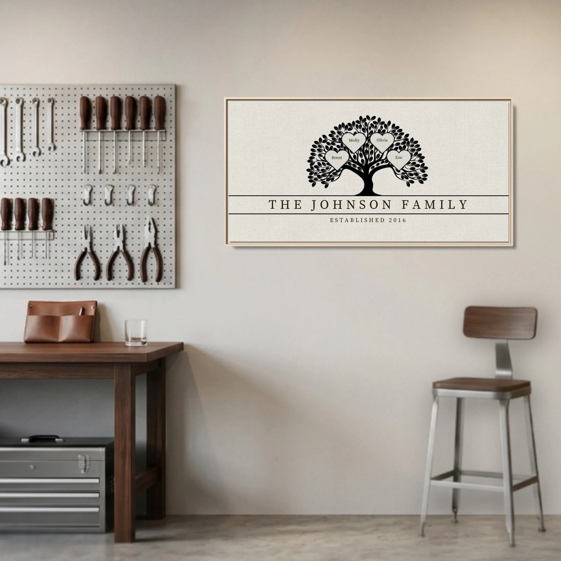Garage Natural Framed Wide Format 2.1 Canvas Mockup