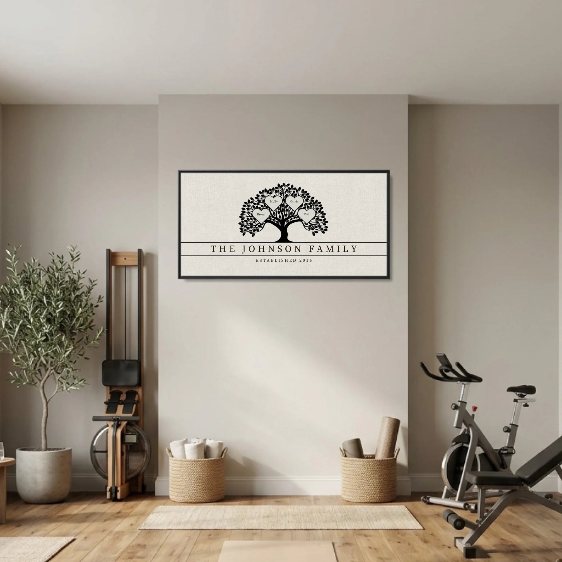 Gym Black Framed Wide Format 2.1 Canvas Mockup