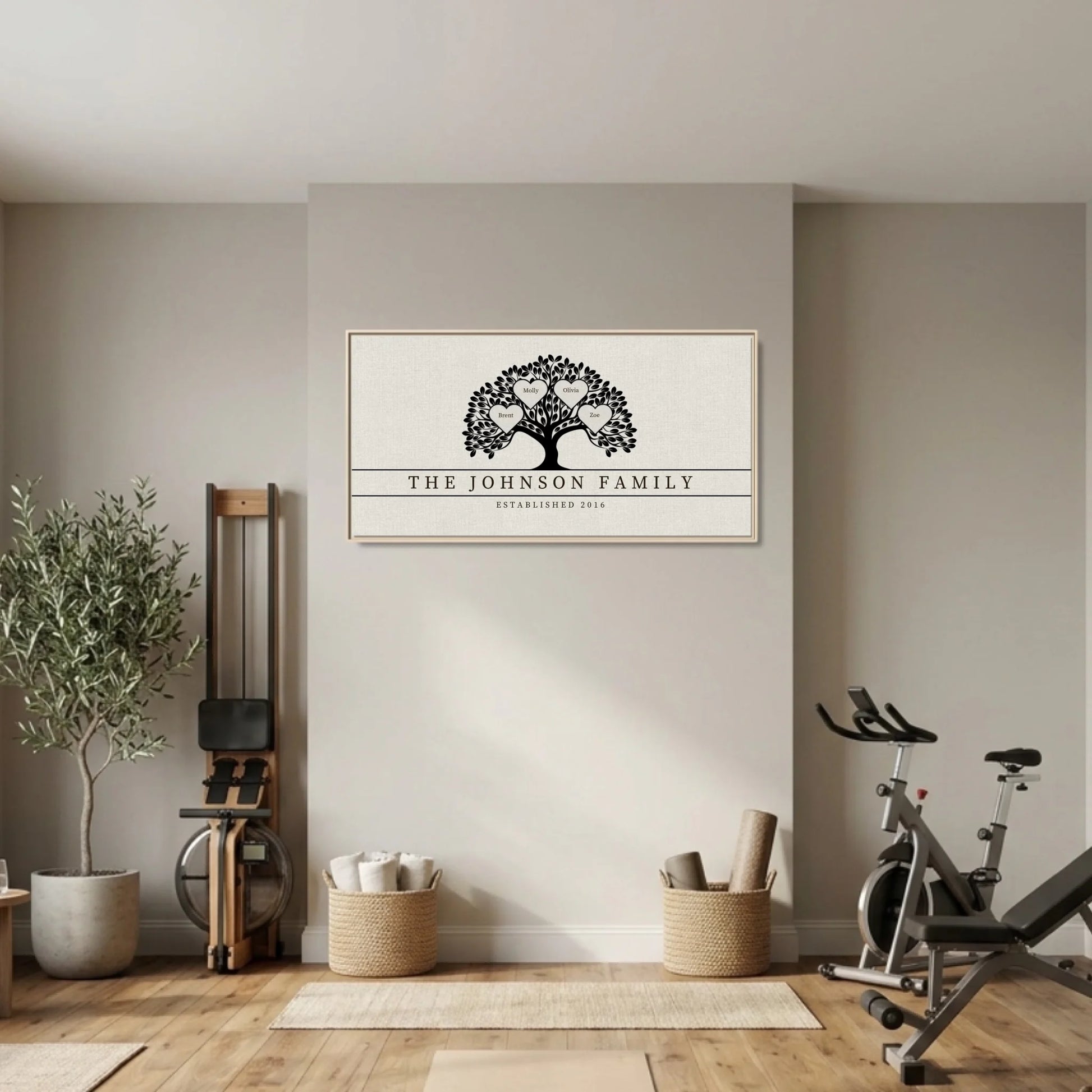 Gym Natural Framed Wide Format 2.1 Canvas Mockup