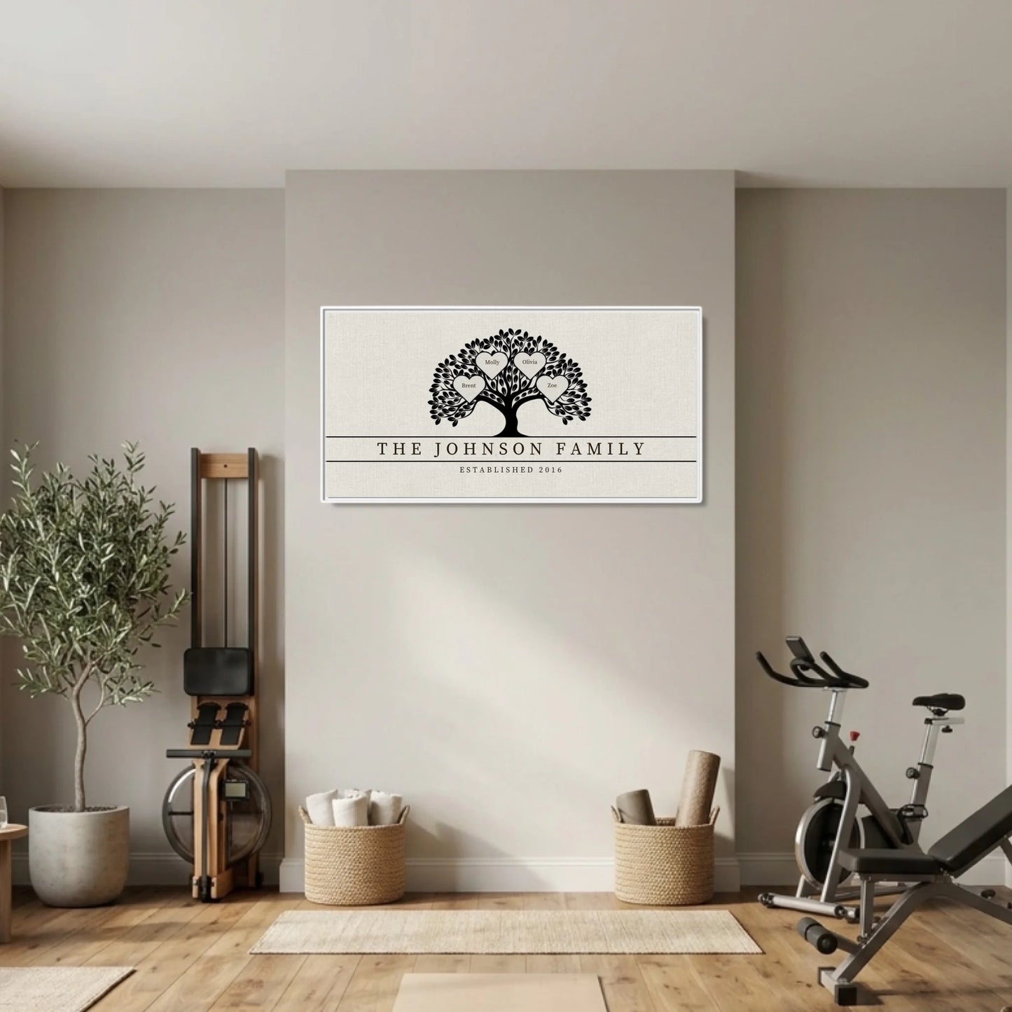 Gym White Framed Wide Format 2.1 Canvas Mockup