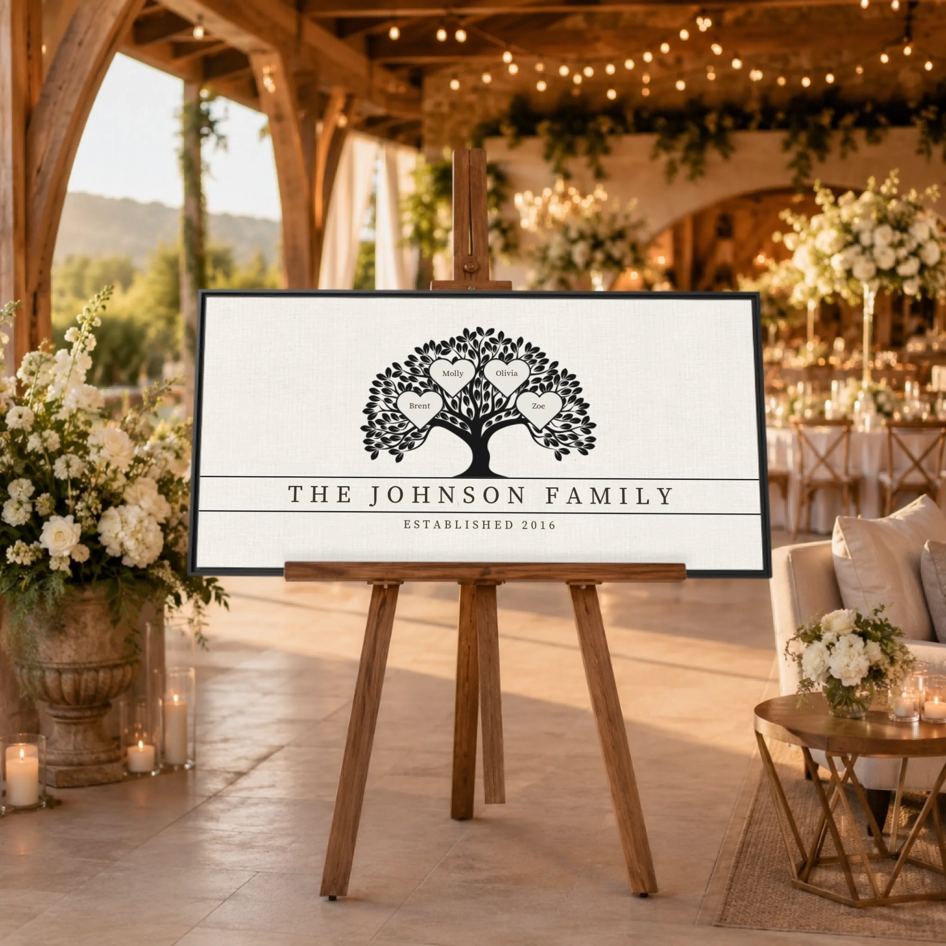 Indoor Wedding Black Frame Wide Format 2.1 Mockup